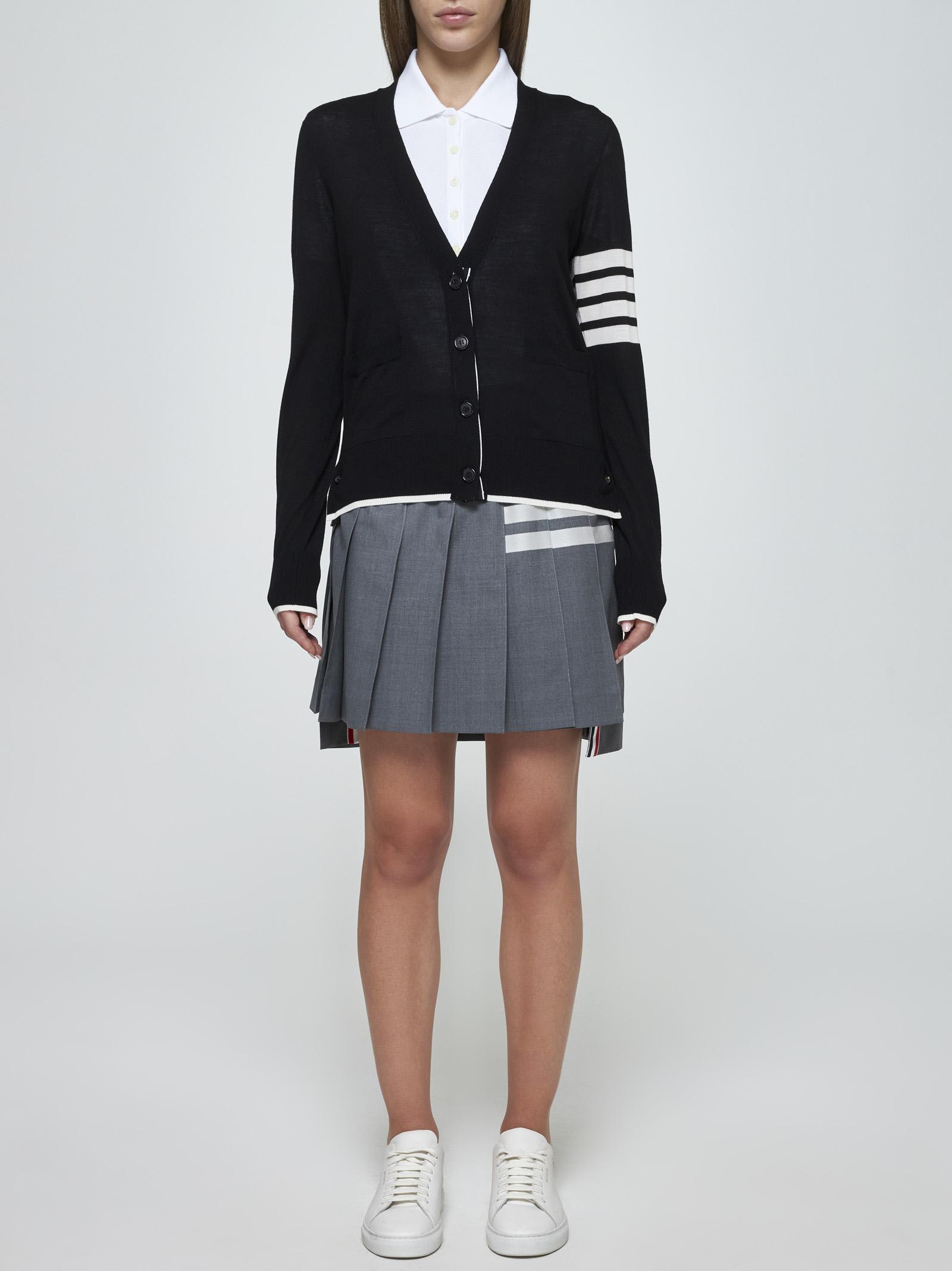 Shop Thom Browne 4-bar Neckline Cardigan In Black