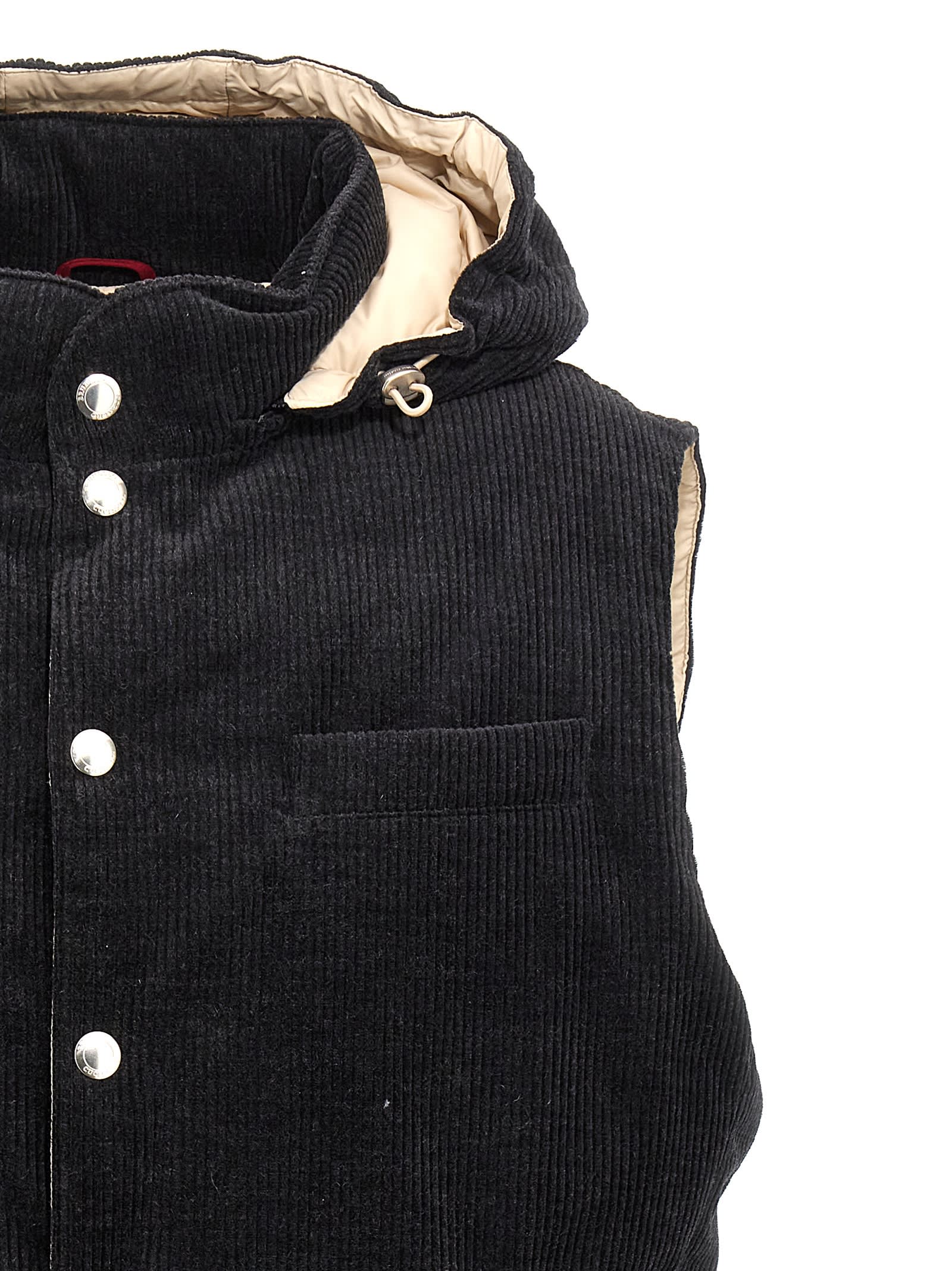 BRUNELLO CUCINELLI RIBBED VELVET VEST 