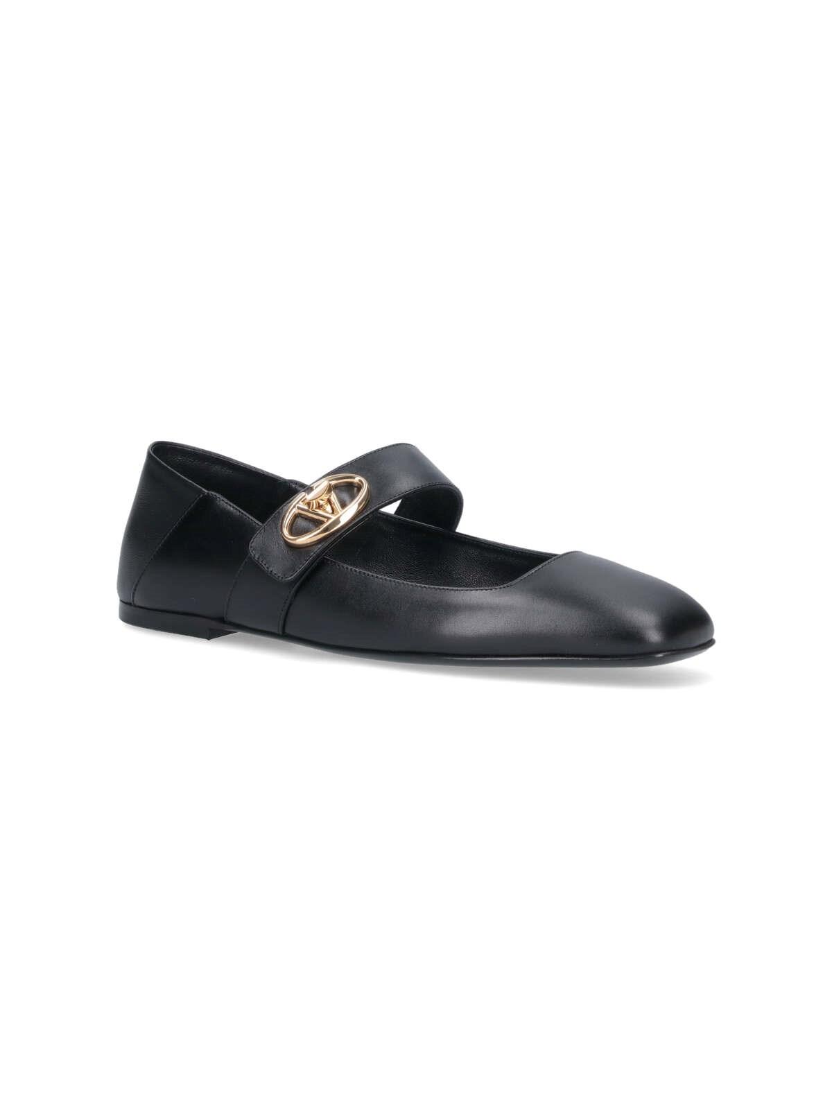 Shop Valentino Mary-jane Vlogo Locker Ballet Flats In Black