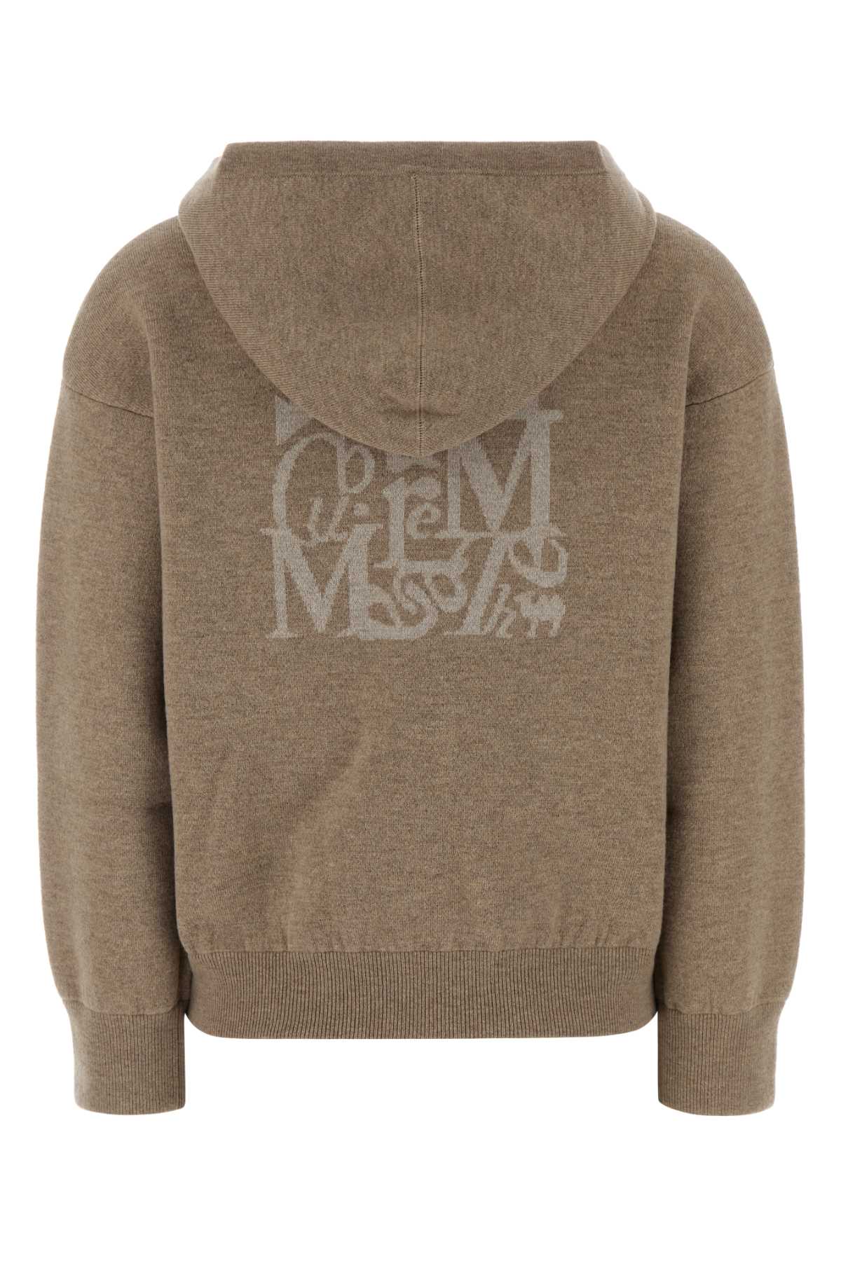 Max Mara Cappuccino Stretch Wool Blend Kurt Sweatshirt In Brown