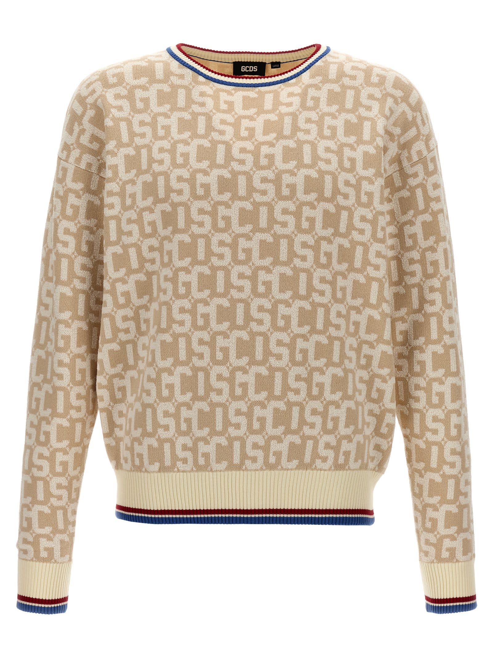 Shop Gcds Monogram Sweater In Beige