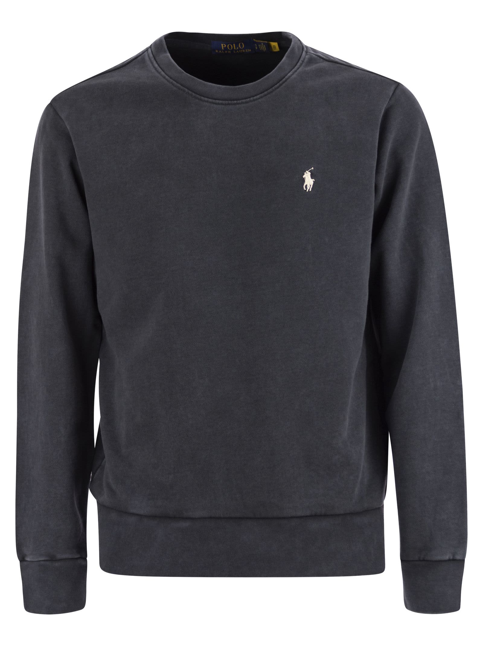 Shop Polo Ralph Lauren Cotton Loopback Sweatshirt In Nero