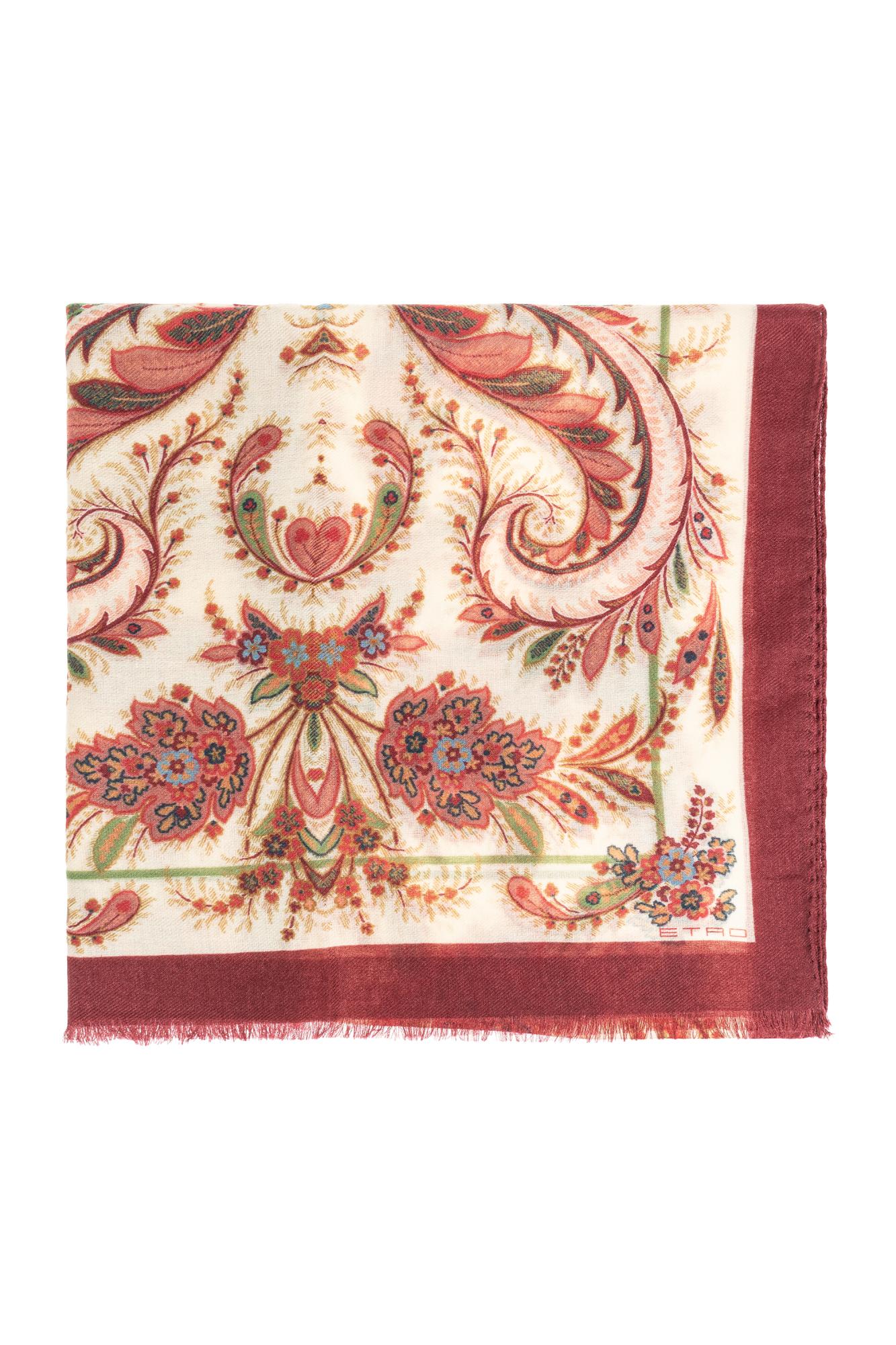 Etro Scarf With Floral Motif In Neutral