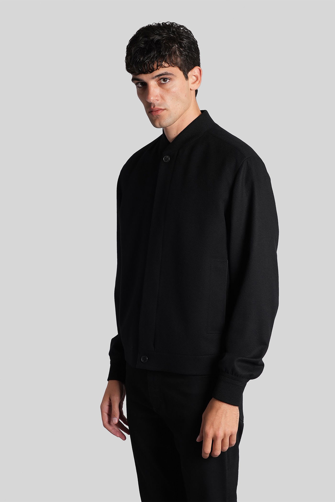 Zegna Bomber Jacket In Black Cashmere In Black