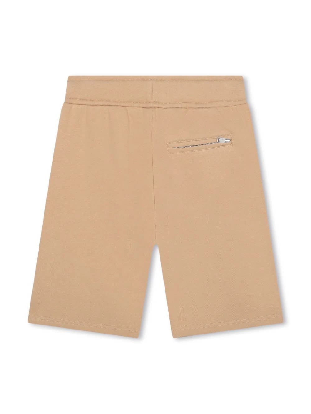 Shop Lanvin Beige Shorts With Logo And Curb Motif In Brown