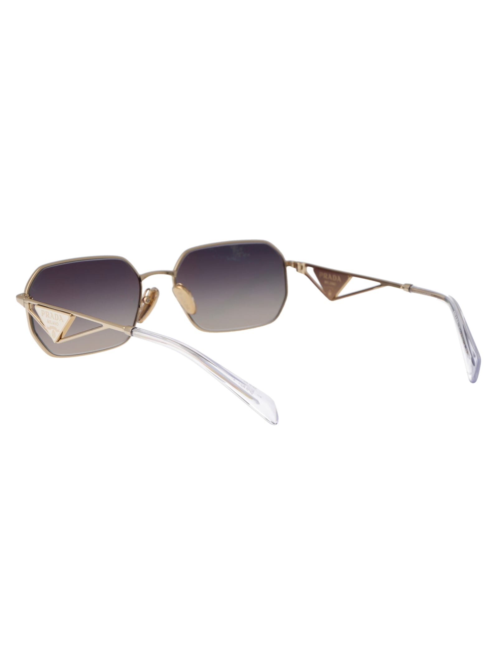 Shop Prada 0pr A51s Sunglasses In Zvn30c Pale Gold