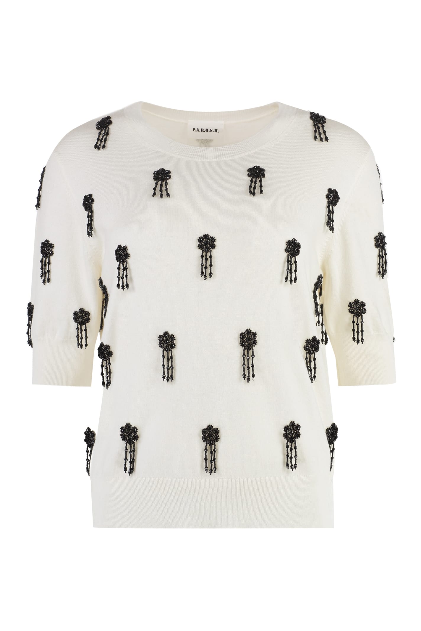 P.a.r.o.s.h Parosh Wool-blend Crew-neck Sweater In White