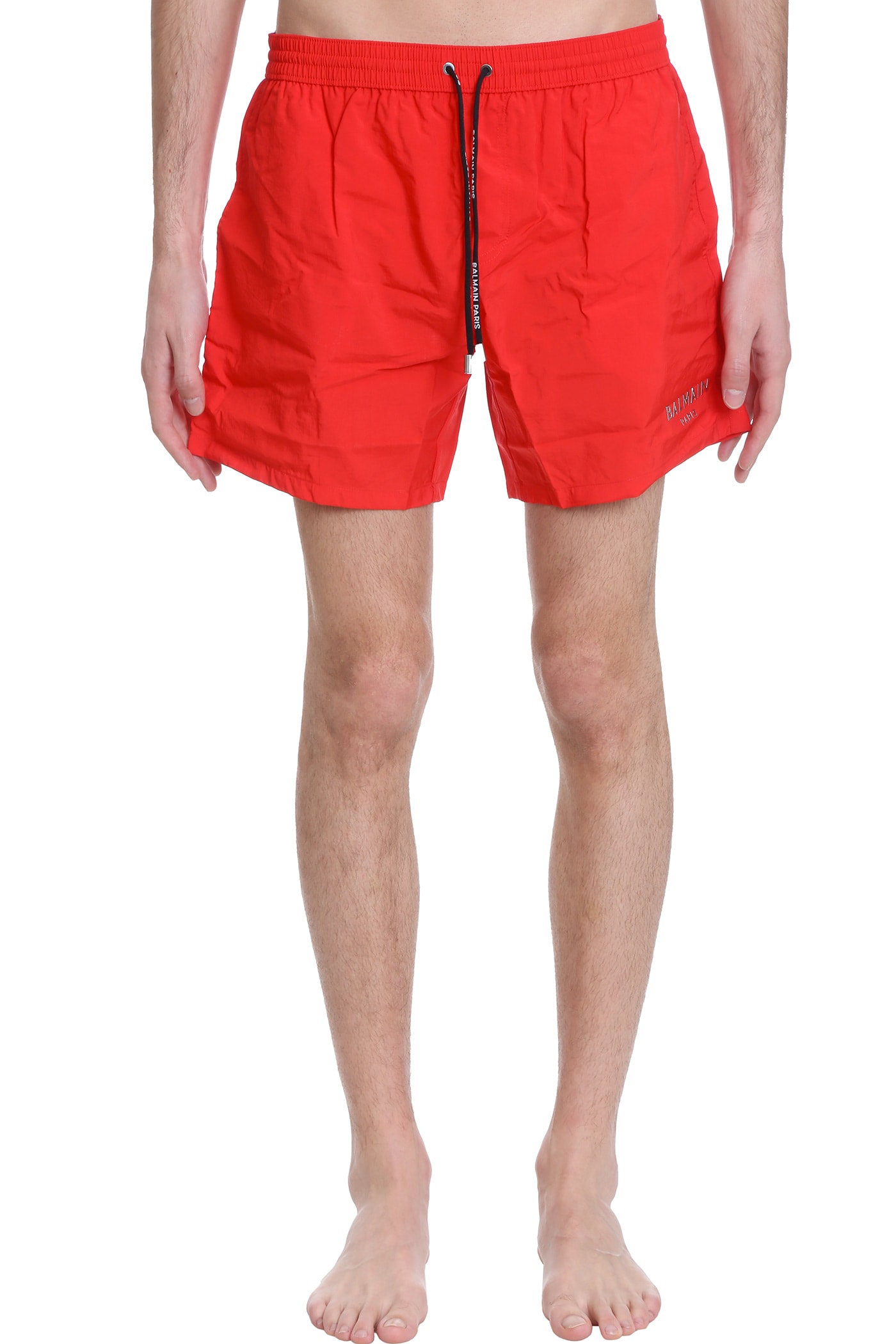 Balmain Beachwear In Red Polyamide