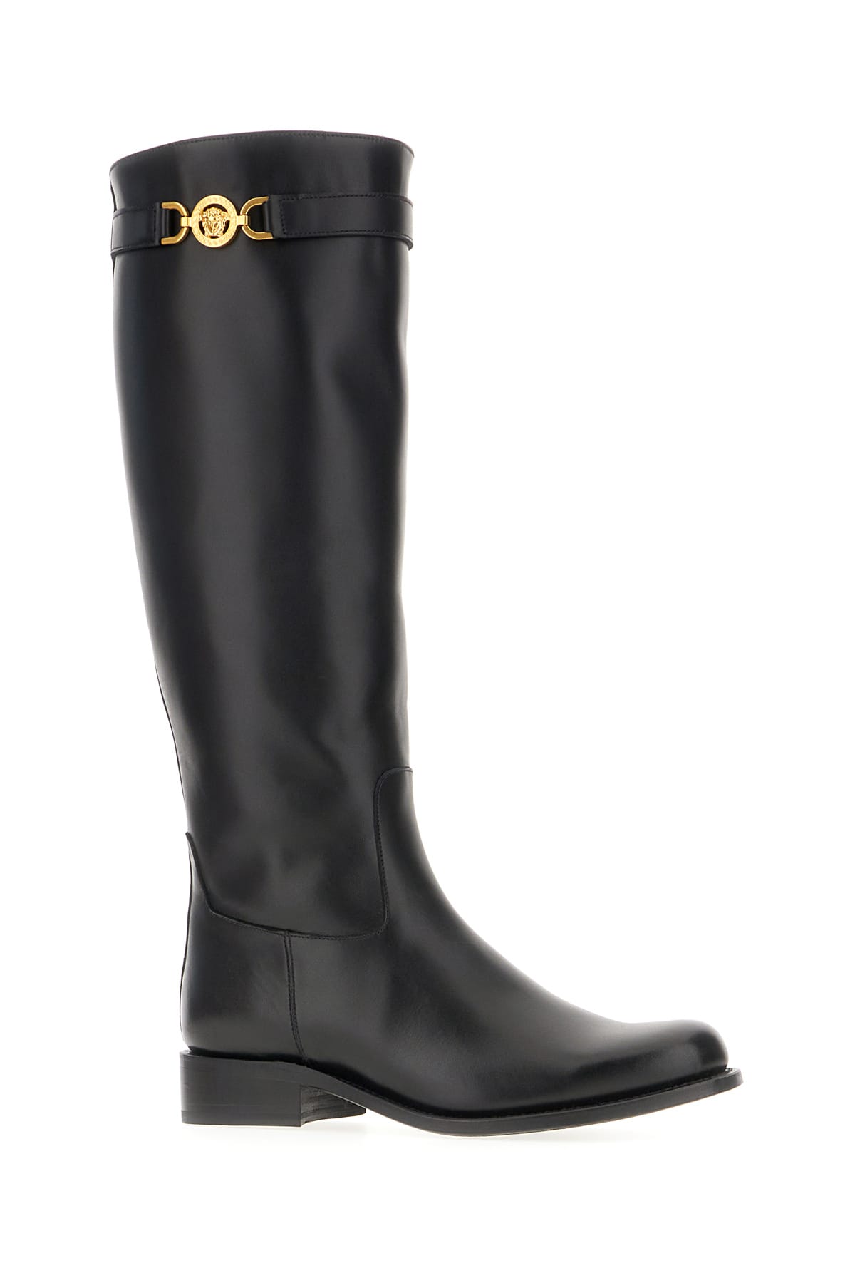 Shop Versace Black Leather Boots