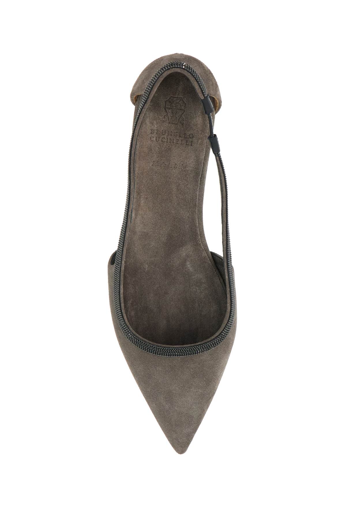 Shop Brunello Cucinelli Ballerinas With Precious In Ossido