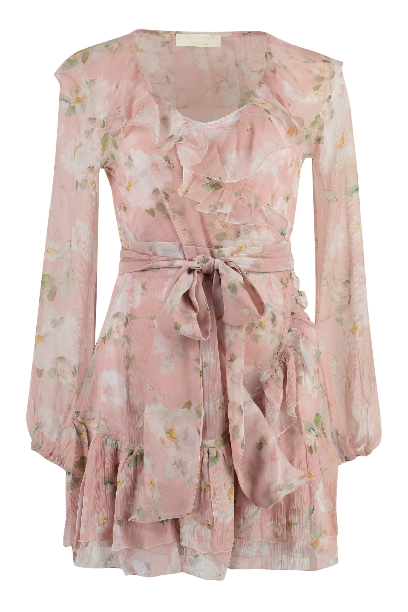 Shop Zamattio Silk Wrap-dress In Pink