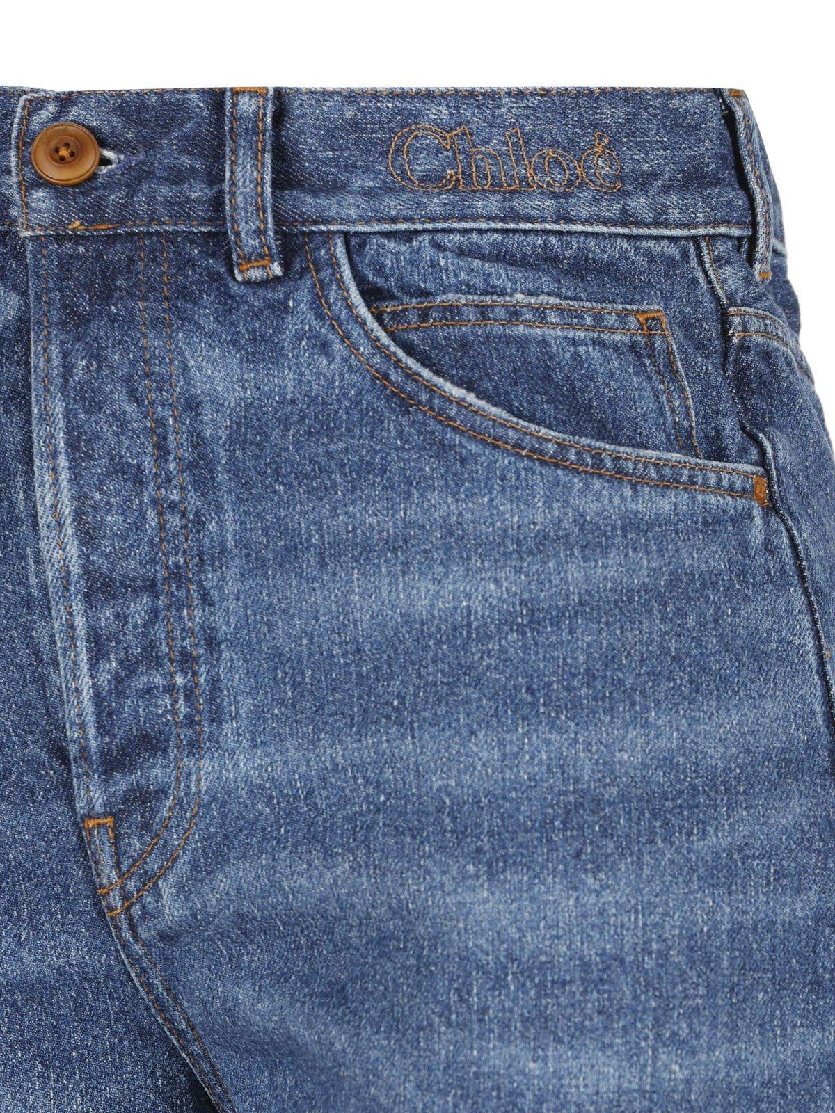 Shop Chloé Flared Jeans In Dusky Blue