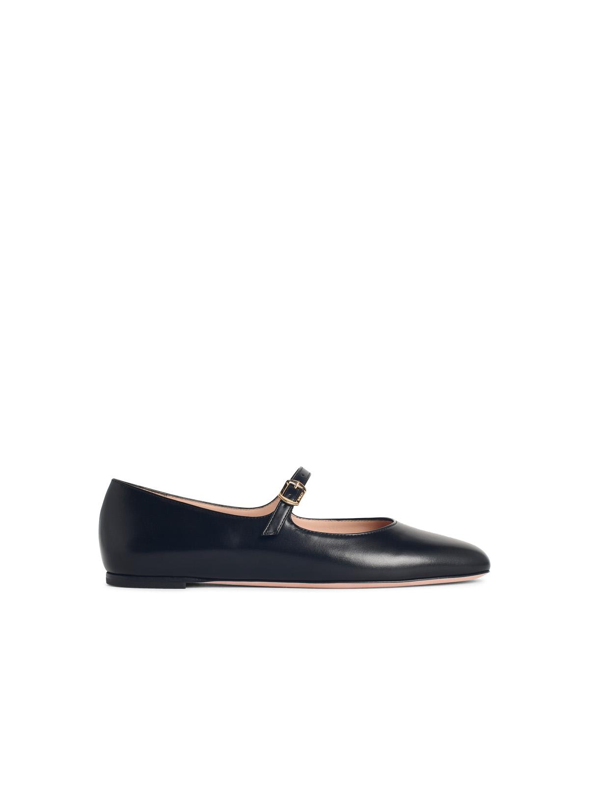 Bally Rina Black Leather Ballet Flats In Black