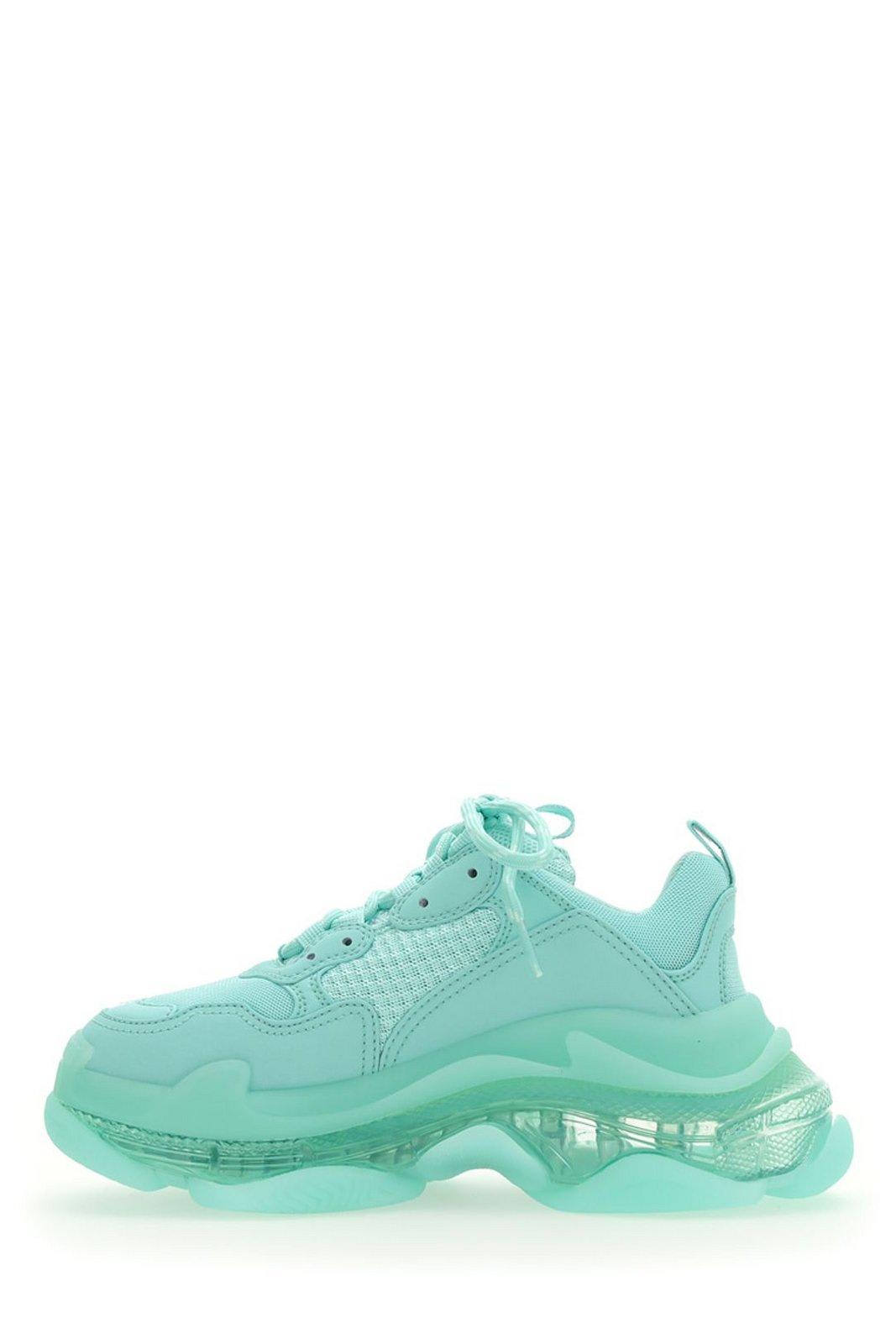 Shop Balenciaga Triple S Lace-up Chunky Sneakers In Green