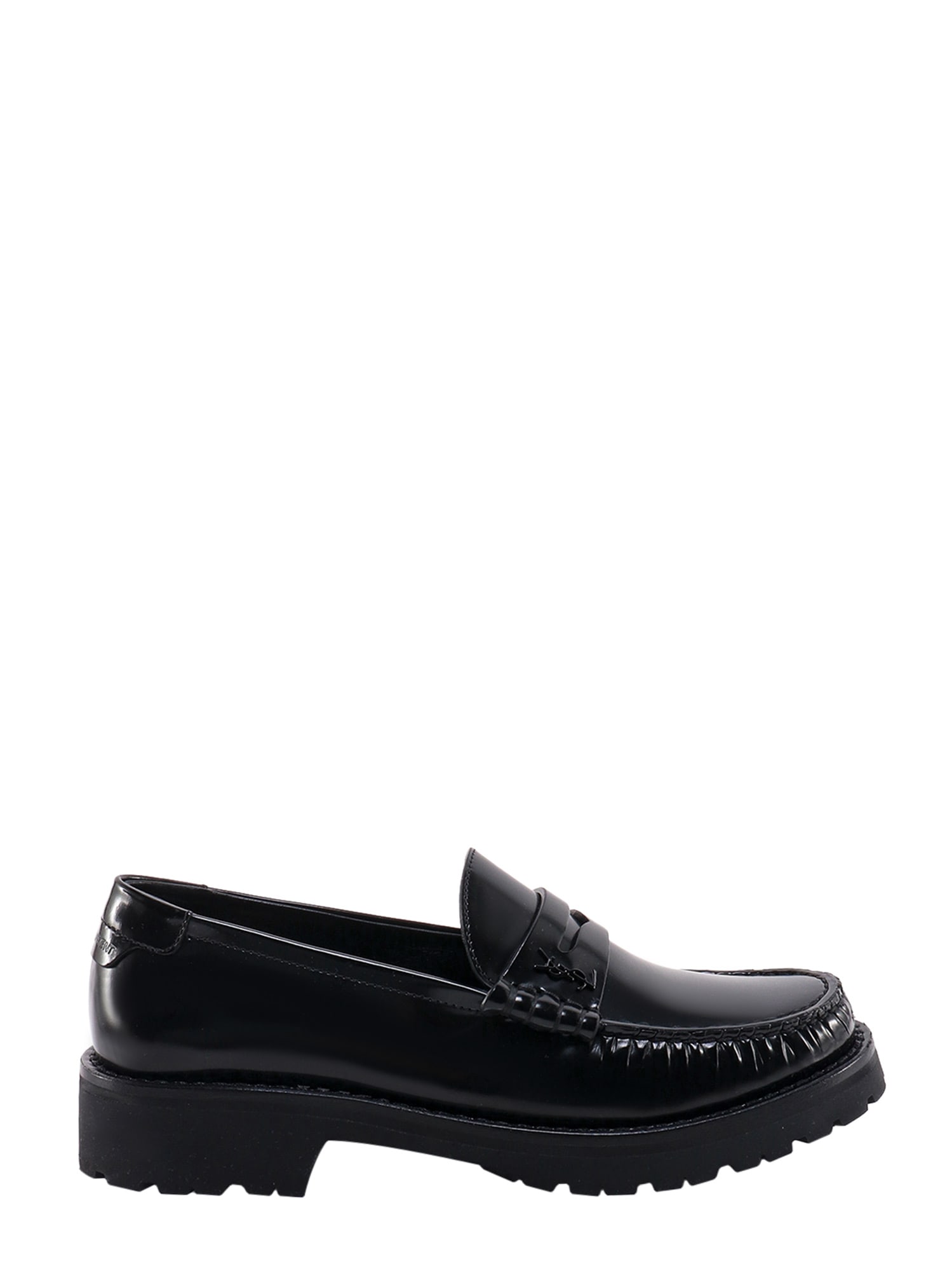 Shop Saint Laurent Le Loafer Monogram In Black