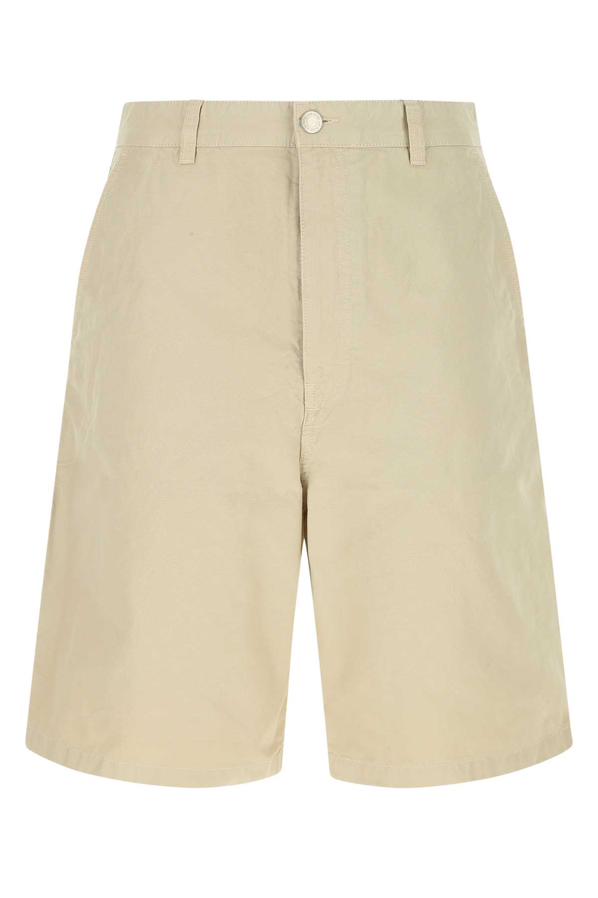 Shop Ami Alexandre Mattiussi Sand Cotton Bermuda Shorts In 250