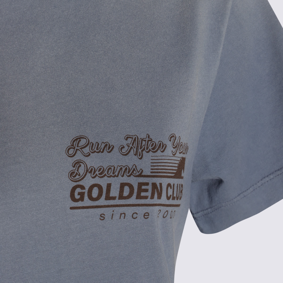 Golden Goose Blue Cotton T-shirt In Blue
