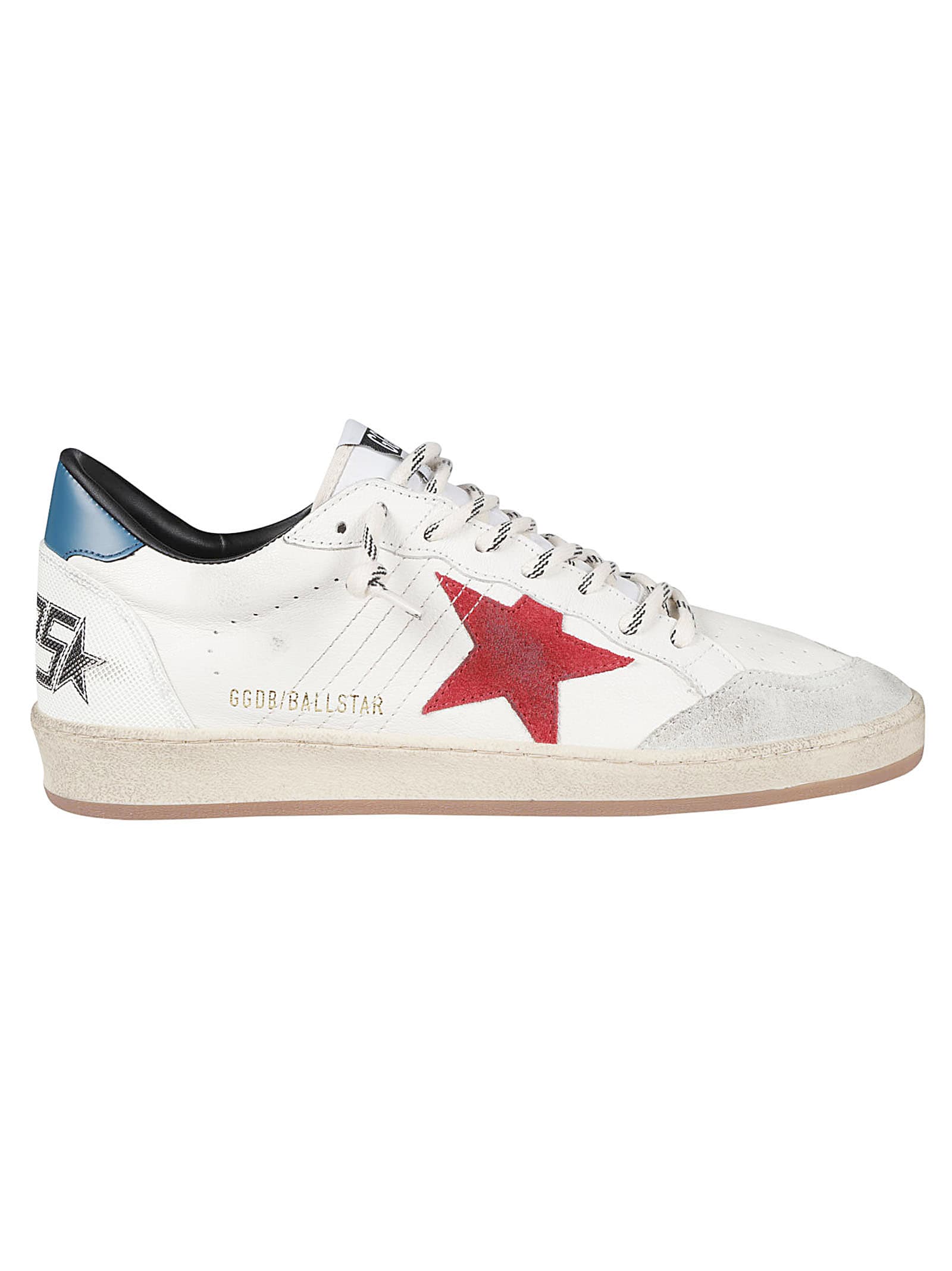 Golden Goose Ball Star Sneakers In White/red/ice