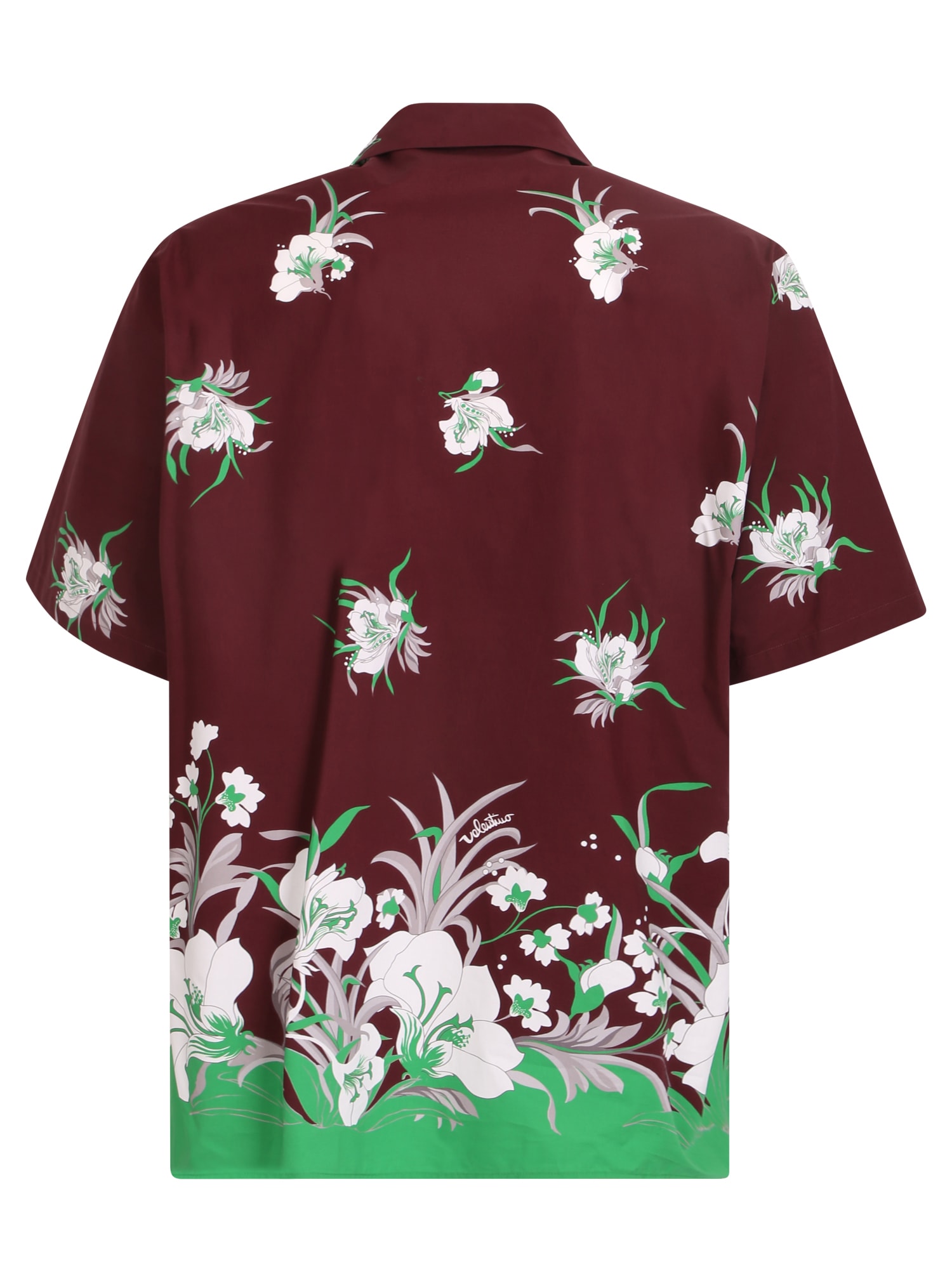 Shop Valentino Graphic Print Bowling Shirt In Brown