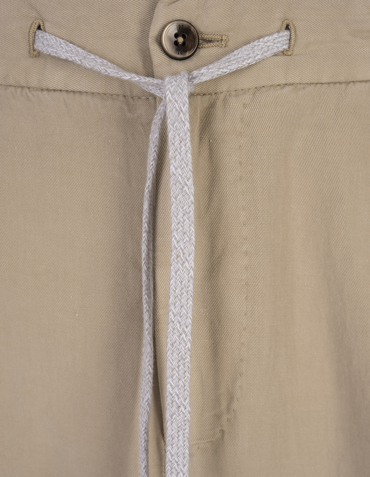 Shop Pt01 Beige Linen Blend Soft Fit Trousers In Brown