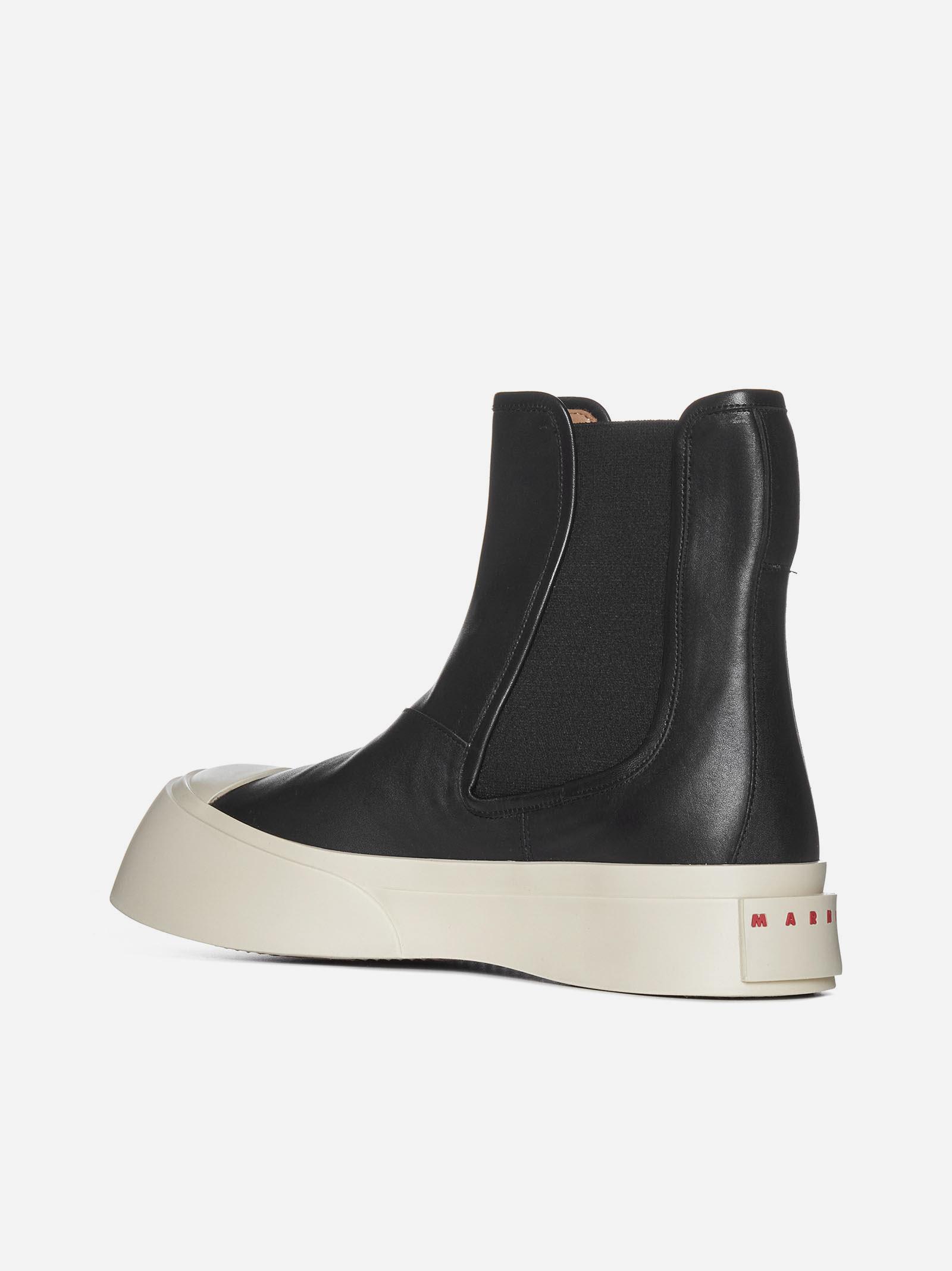 Shop Marni Pablo Leather Chelsea Boots In Black