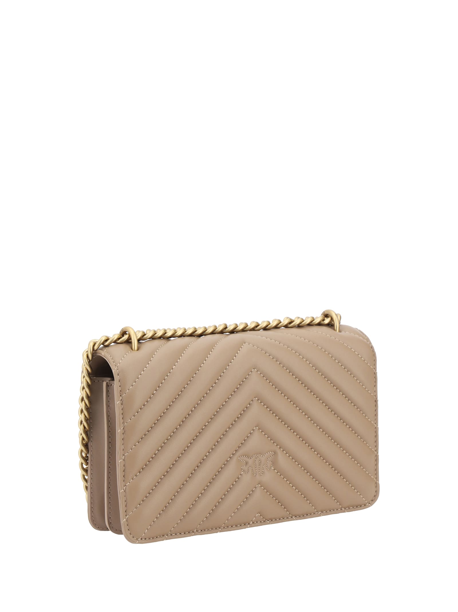 Pinko Mini Love Shoulder Bag In Neutral