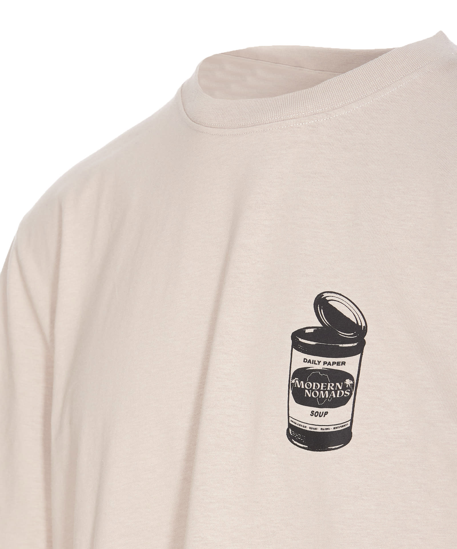 Daily Paper T-shirt Whit Maxi Print In Beige