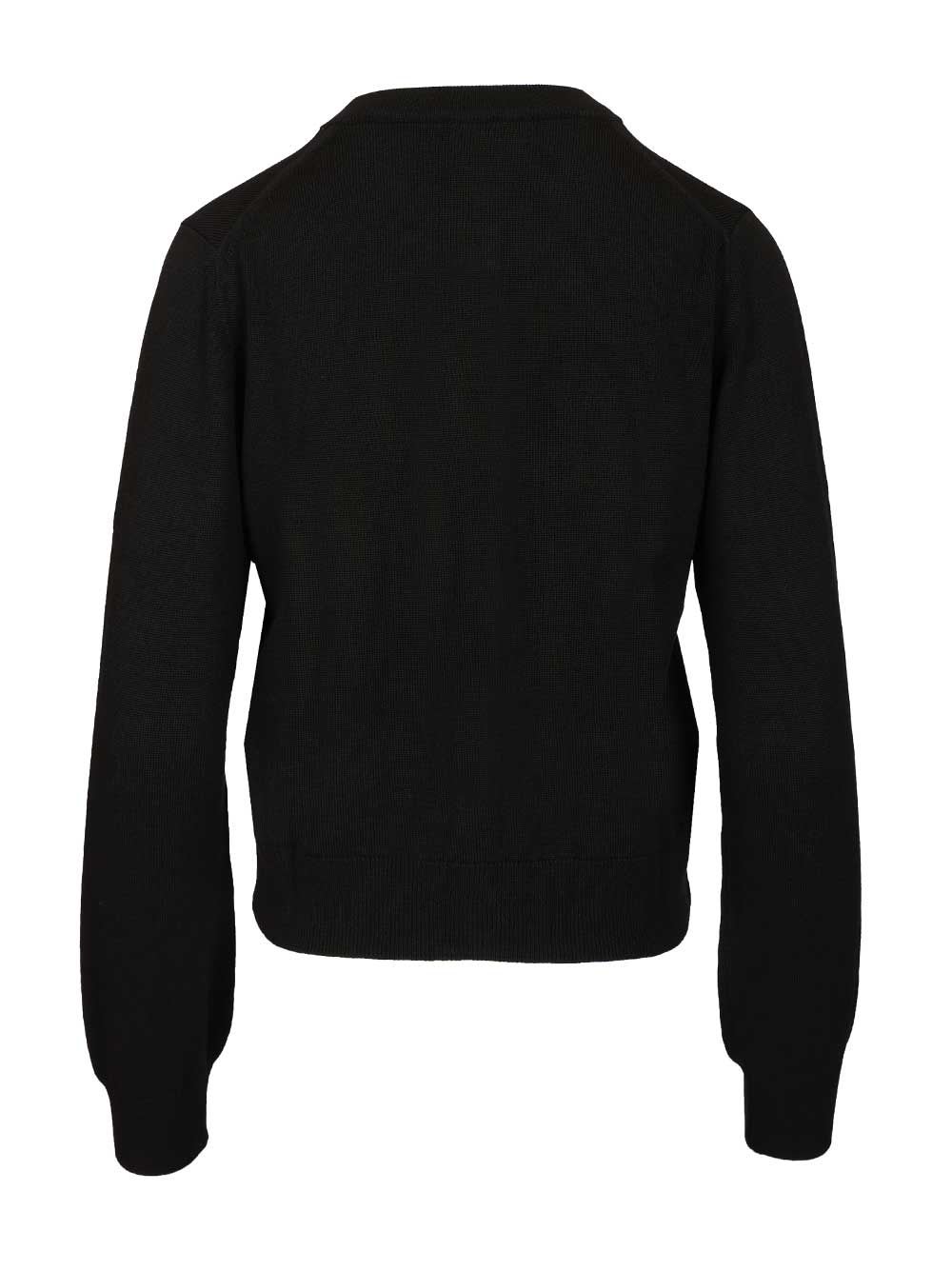Maison Kitsuné Merino Wool Cardigan In Black