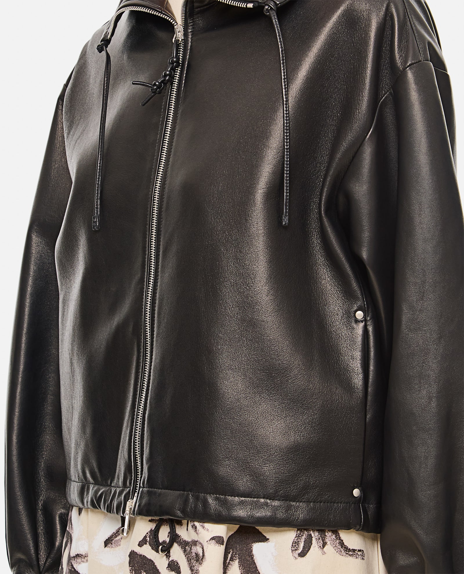 Durazzi Milano Nappa Leather Bomber Jacket Jackets Black In Black