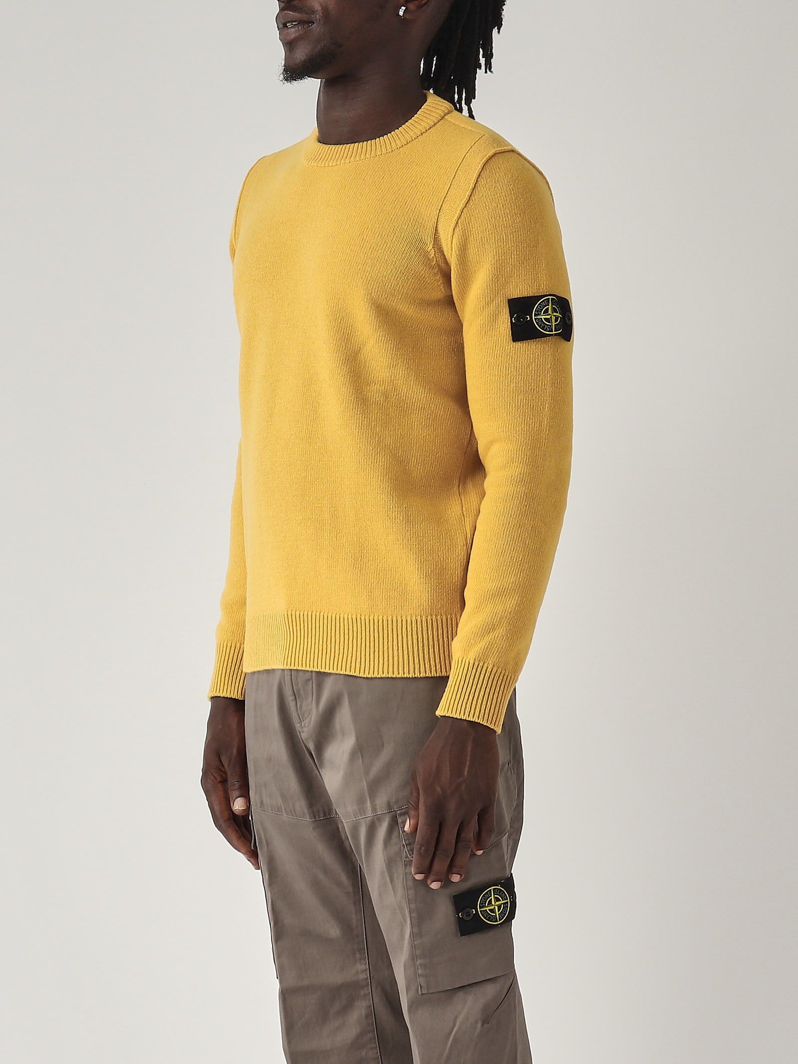 Shop Stone Island Maglia Sweater In Ocra