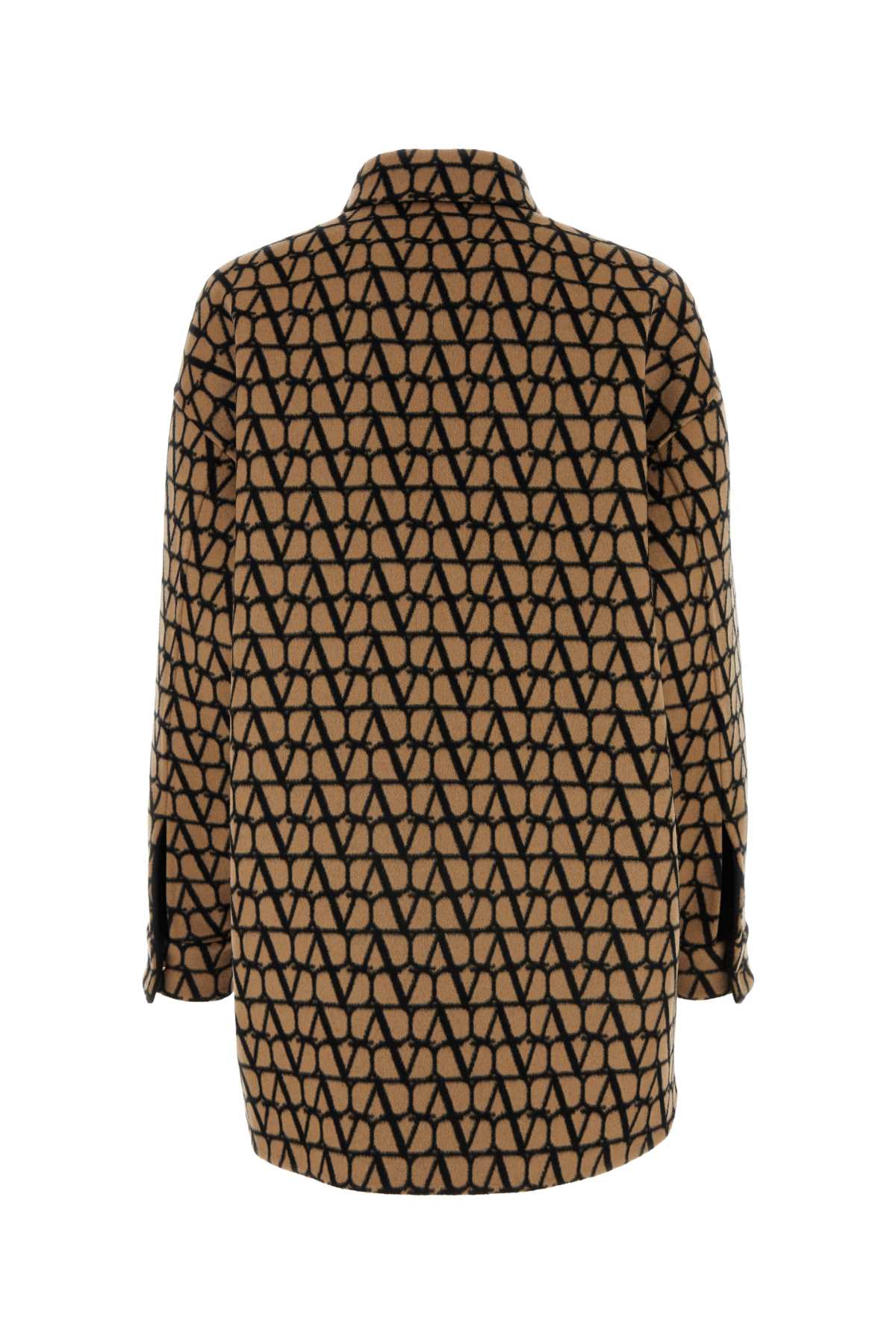 Shop Valentino Logoed Wool Jacket In Cammelloiconographeneronero