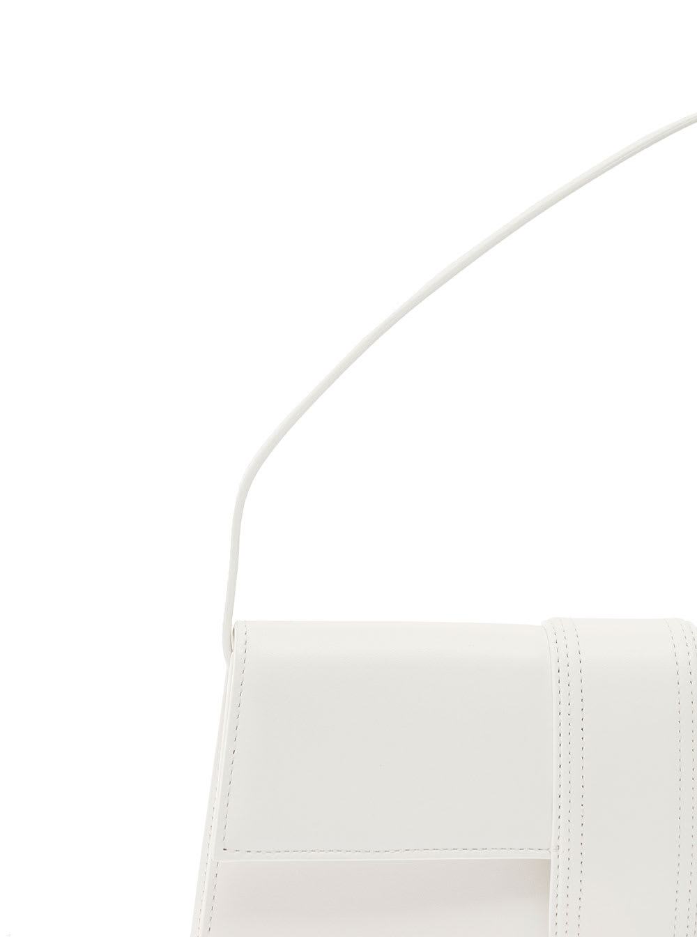 Shop Jacquemus Le Bambino Long White Handbag With Removable Shoulder Strap In Leather Woman