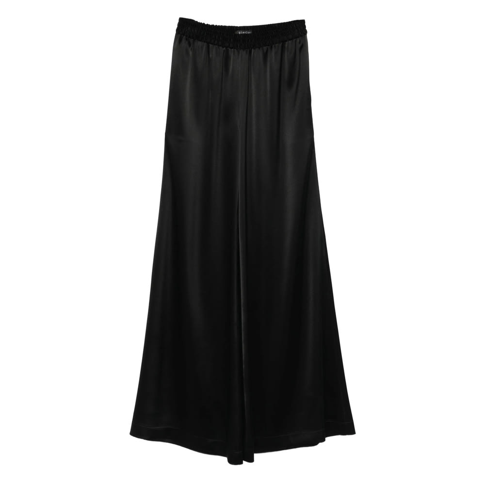 Gianluca Capannolo Elastic-waist Wide-leg Trousers In Black