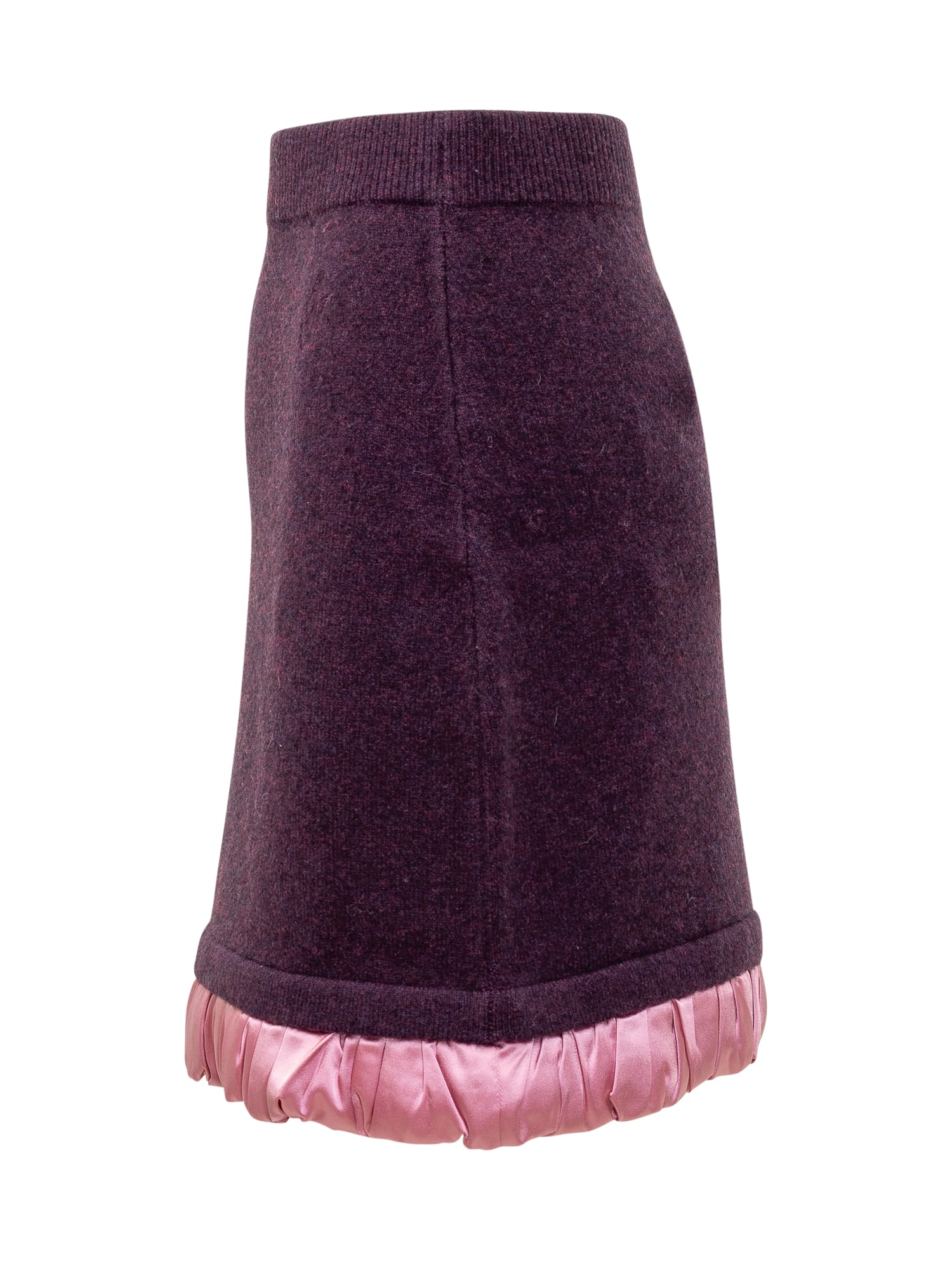 Shop Jw Anderson Satin Trimmed Skirt In Plum