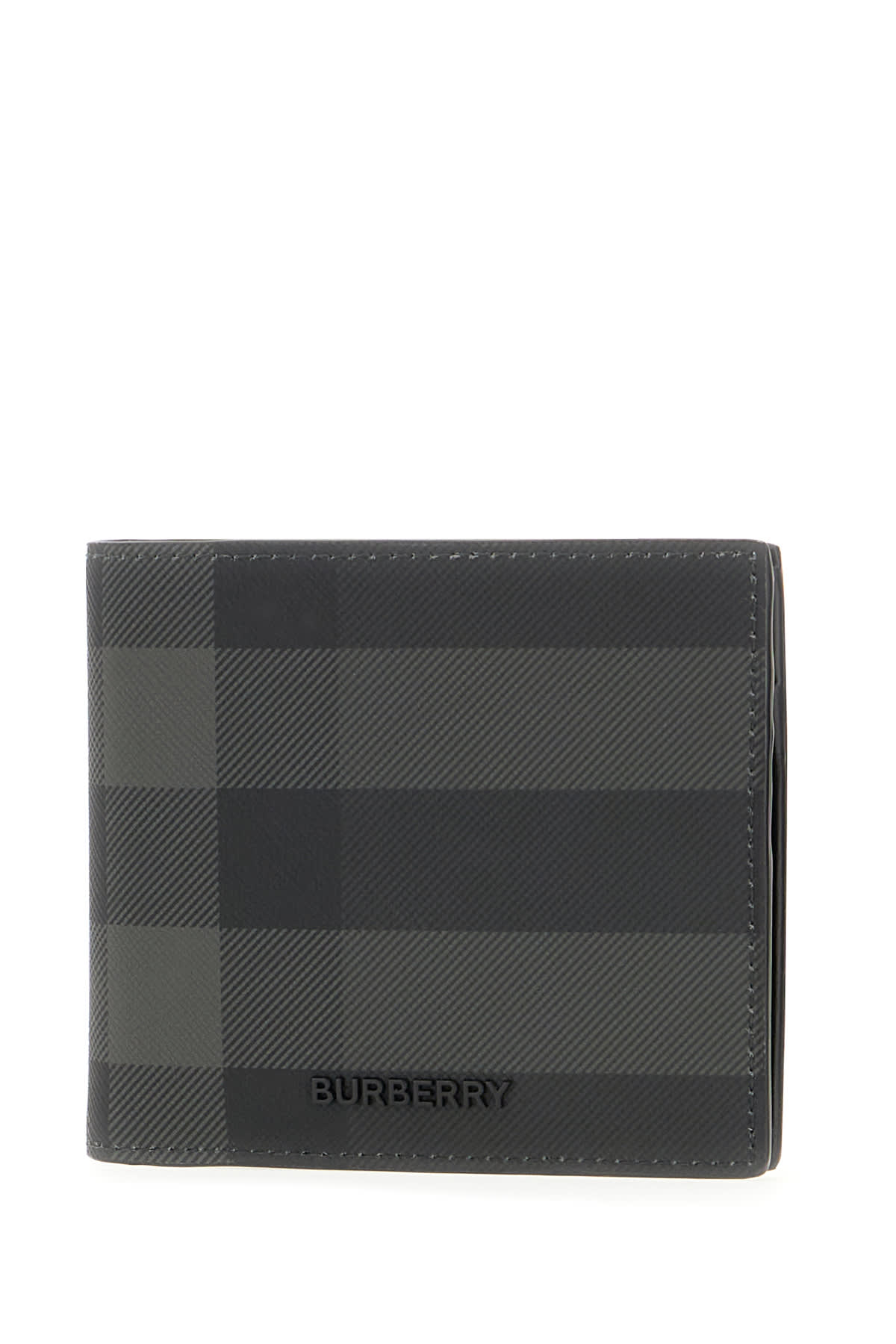 Shop Burberry Printed Fabric Wallet In Charcoal