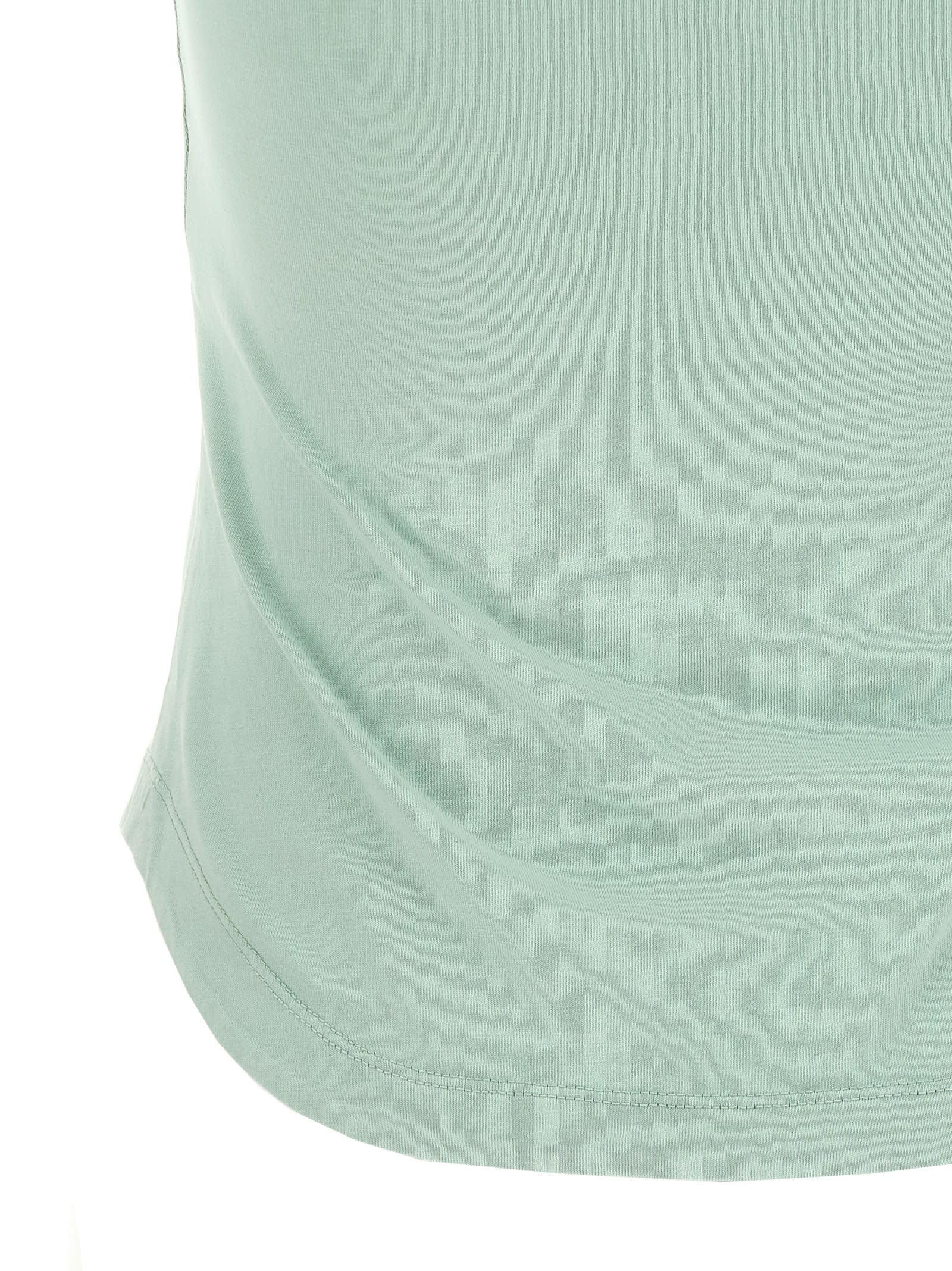 Attico Crew Neck Sleeveless Top With Curved Hem In Blue