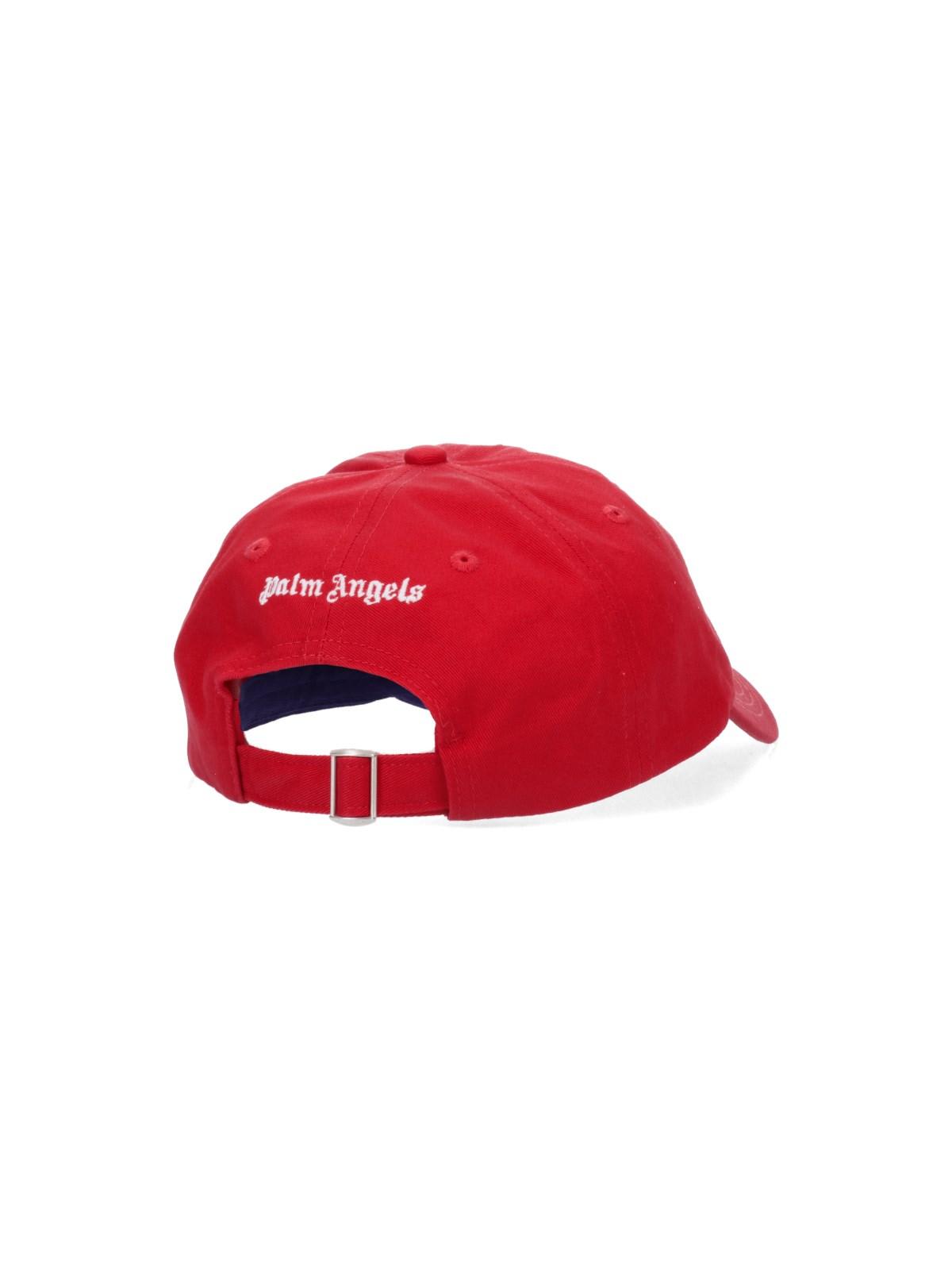 Shop Palm Angels Logo Baseball Hat In Red