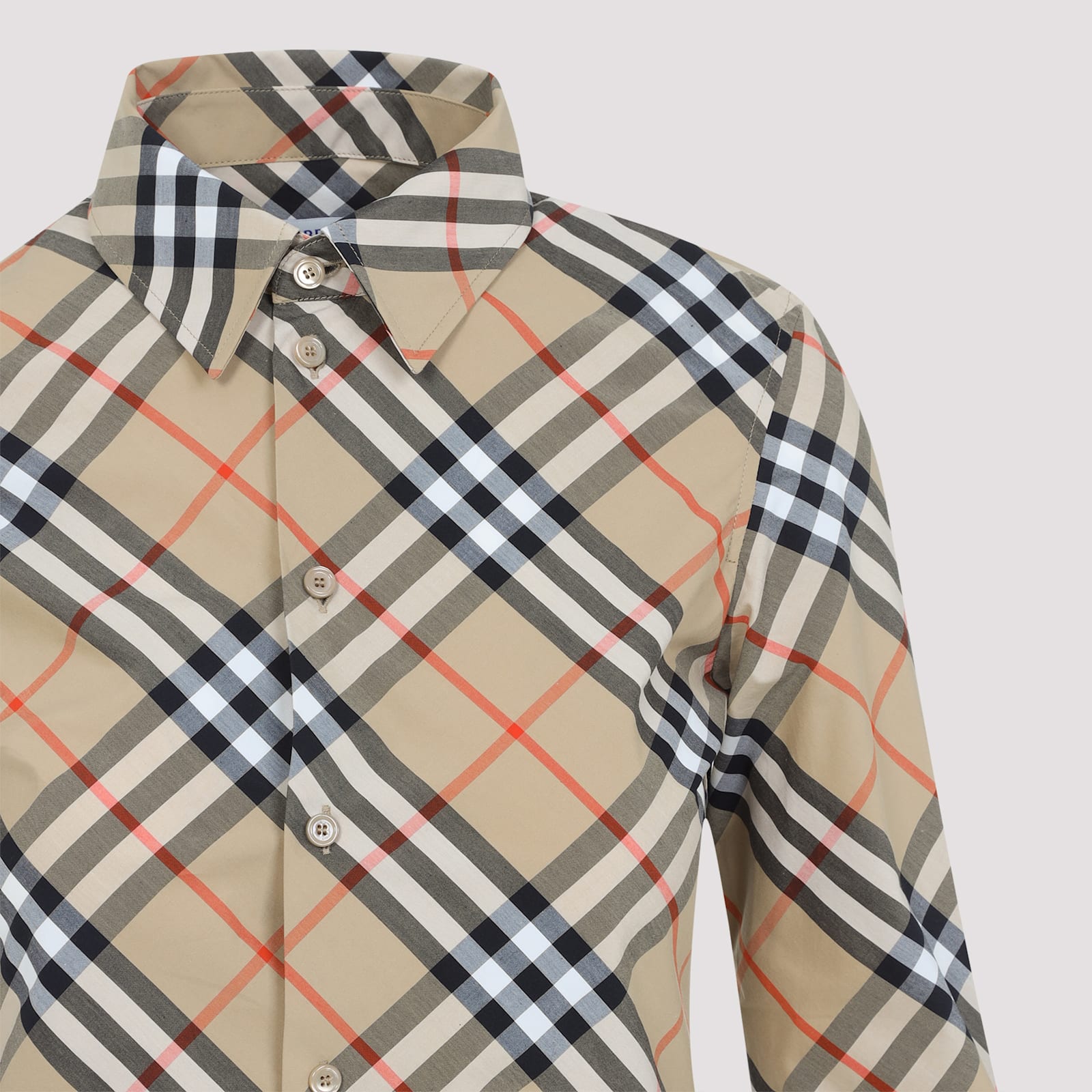 Burberry Check Pattern Wool Blend Shirt Women In Neutral