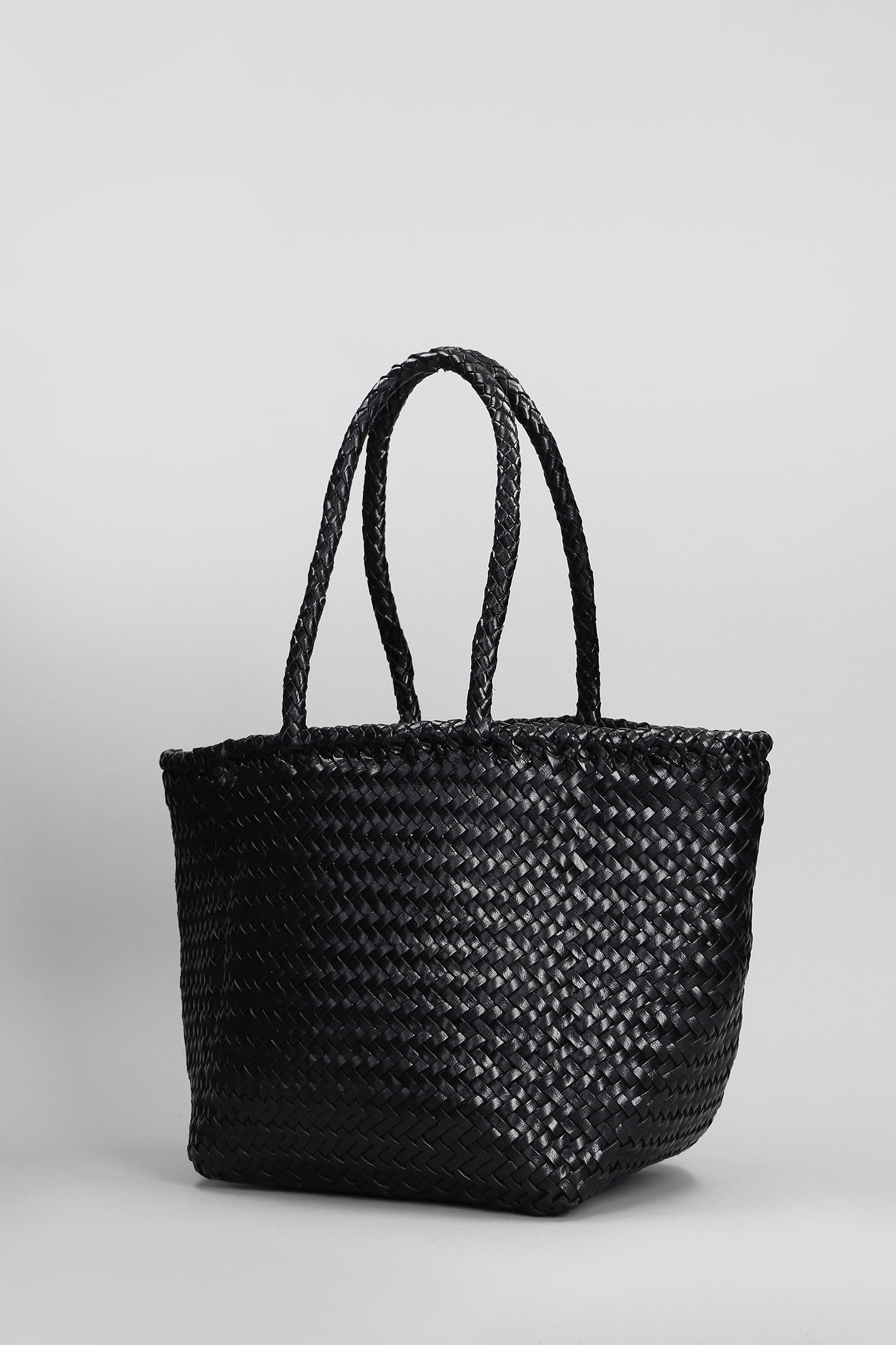 Dragon Diffusion Grace Basket Small Tote In Black Leather In Black