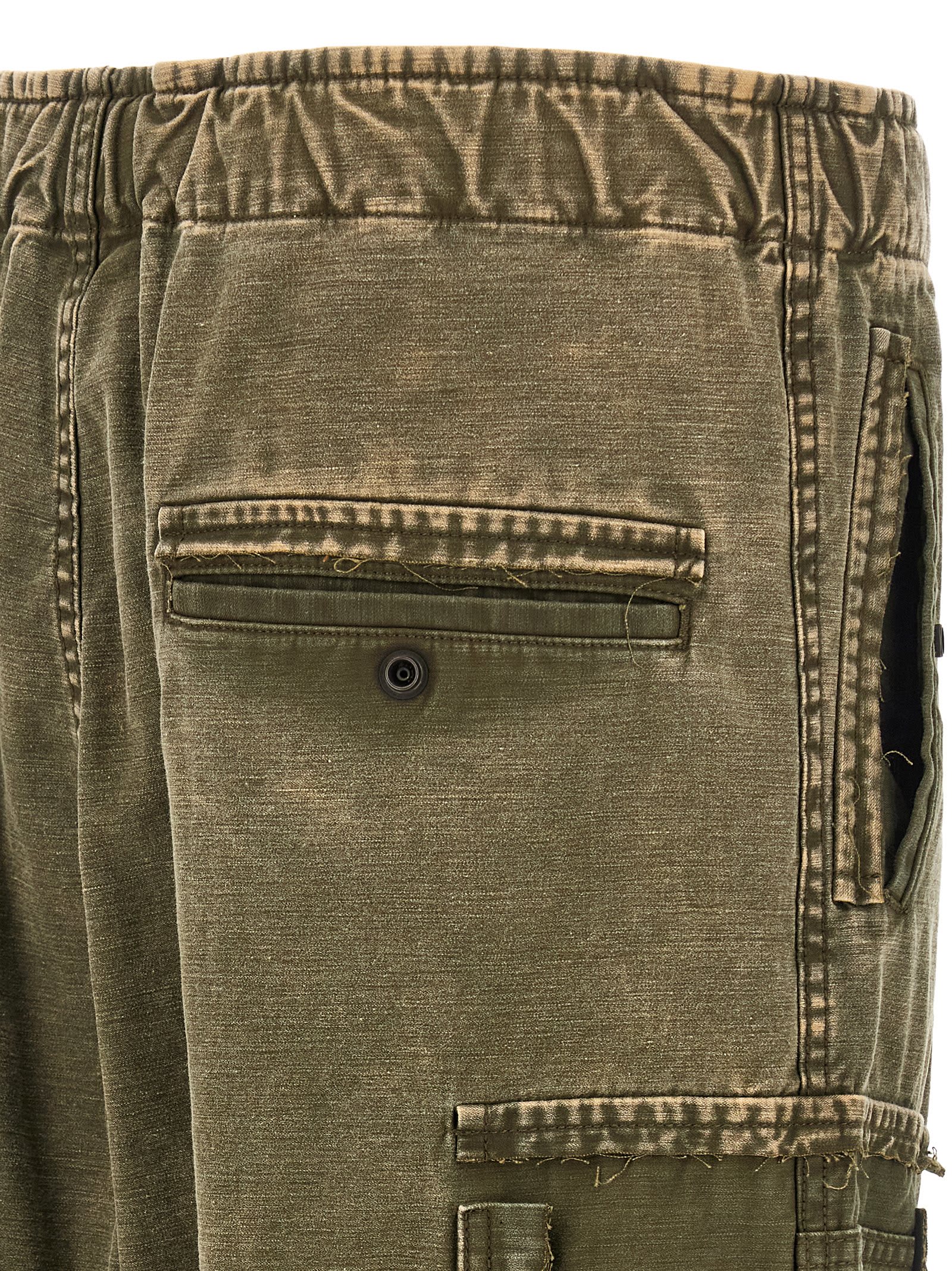 Miharayasuhiro Cotton Satin Cargo Pants In Green