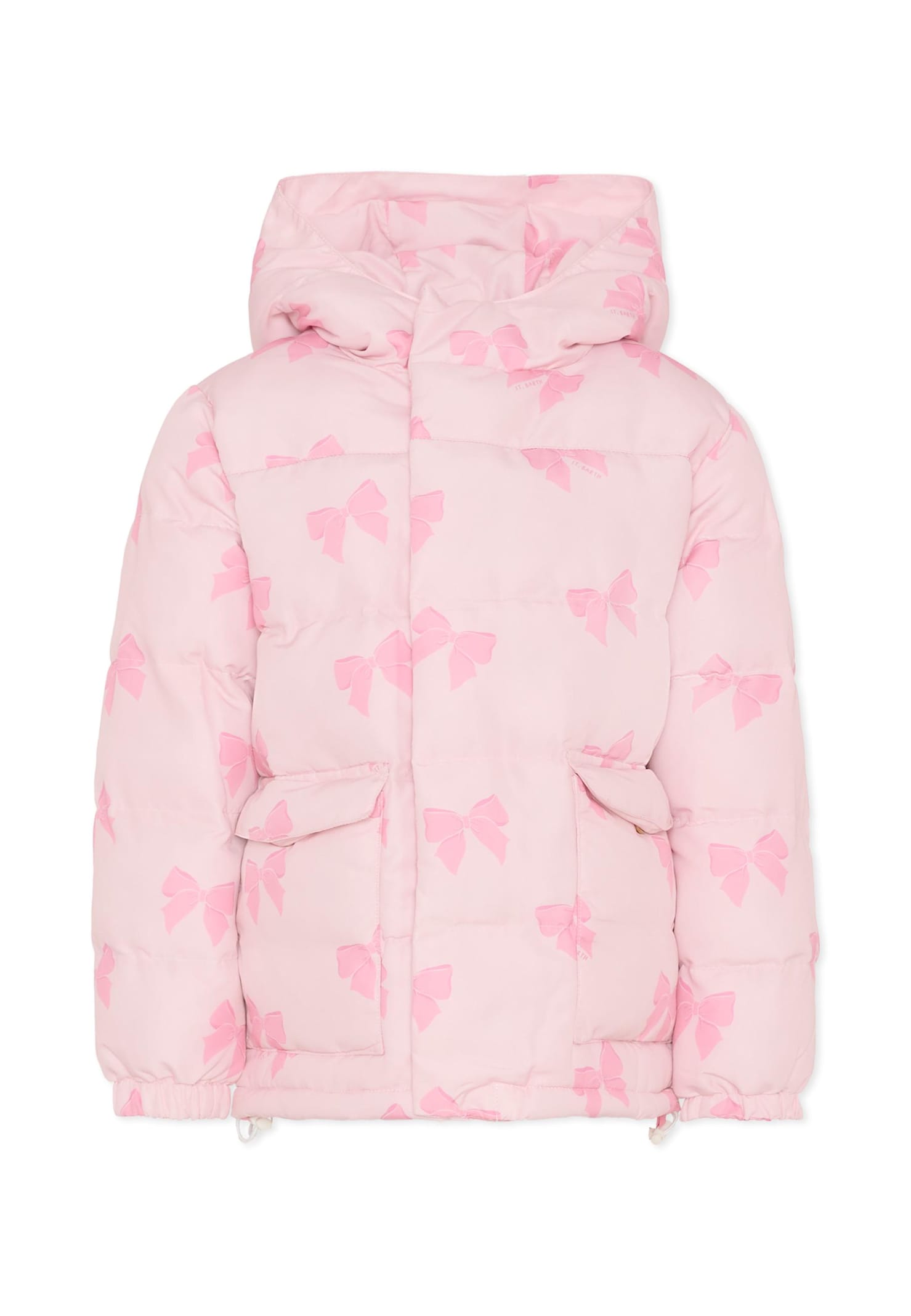 Mc2 Saint Barth Pink Down Jacket For Girl With Minnie In Pink
