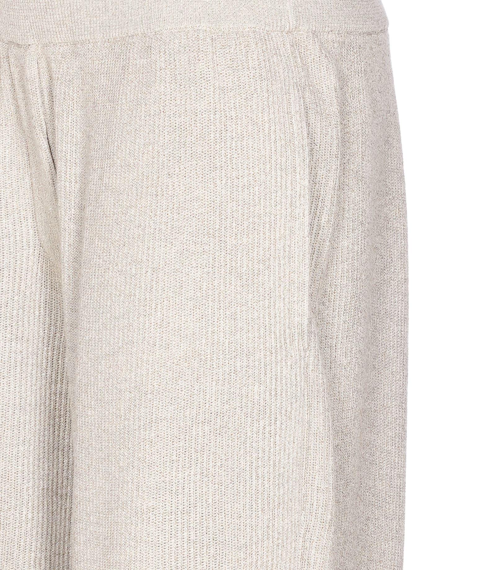Brunello Cucinelli Vanise Sparkling Knitted Trousers In English Rib In White