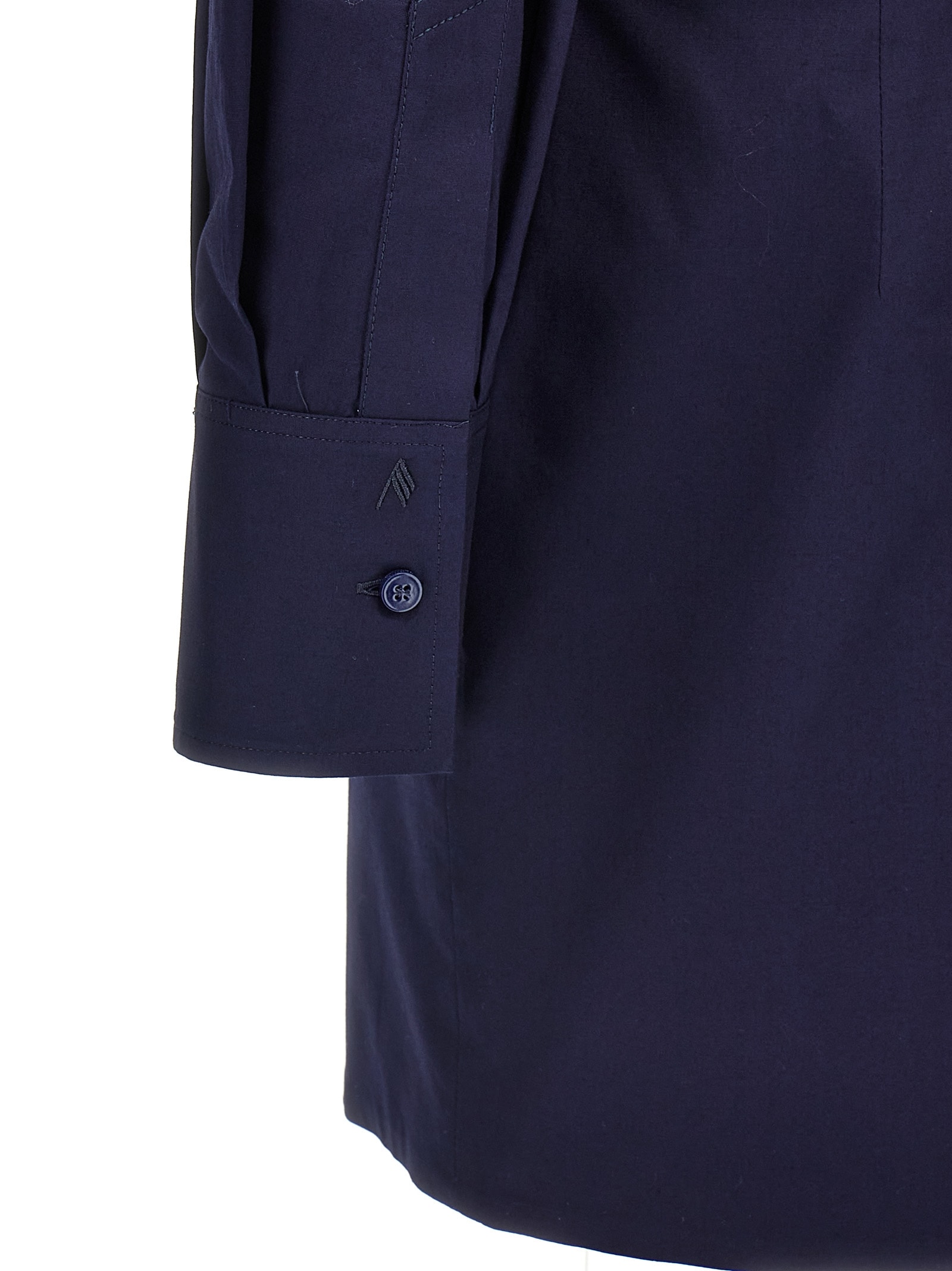 Attico Tailored Mini Chemisier Dress With Button Closure In Blue