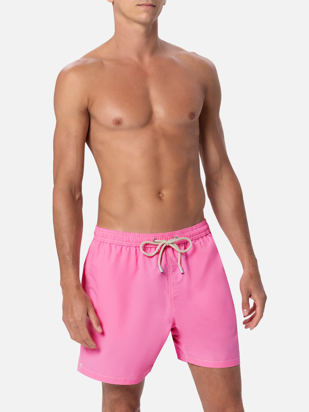 Shop Mc2 Saint Barth Man Pink Mid-length Swim Shorts Patmos