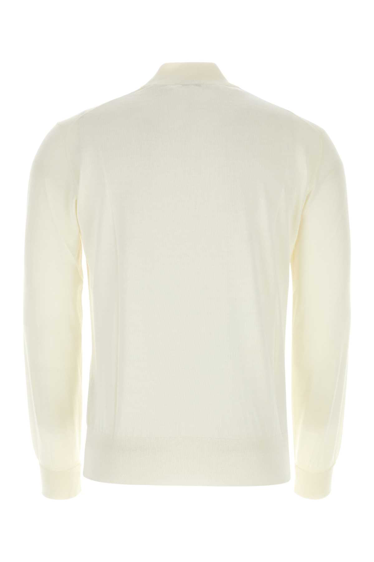 Pt01 Ivory Wool Sweater In 0015