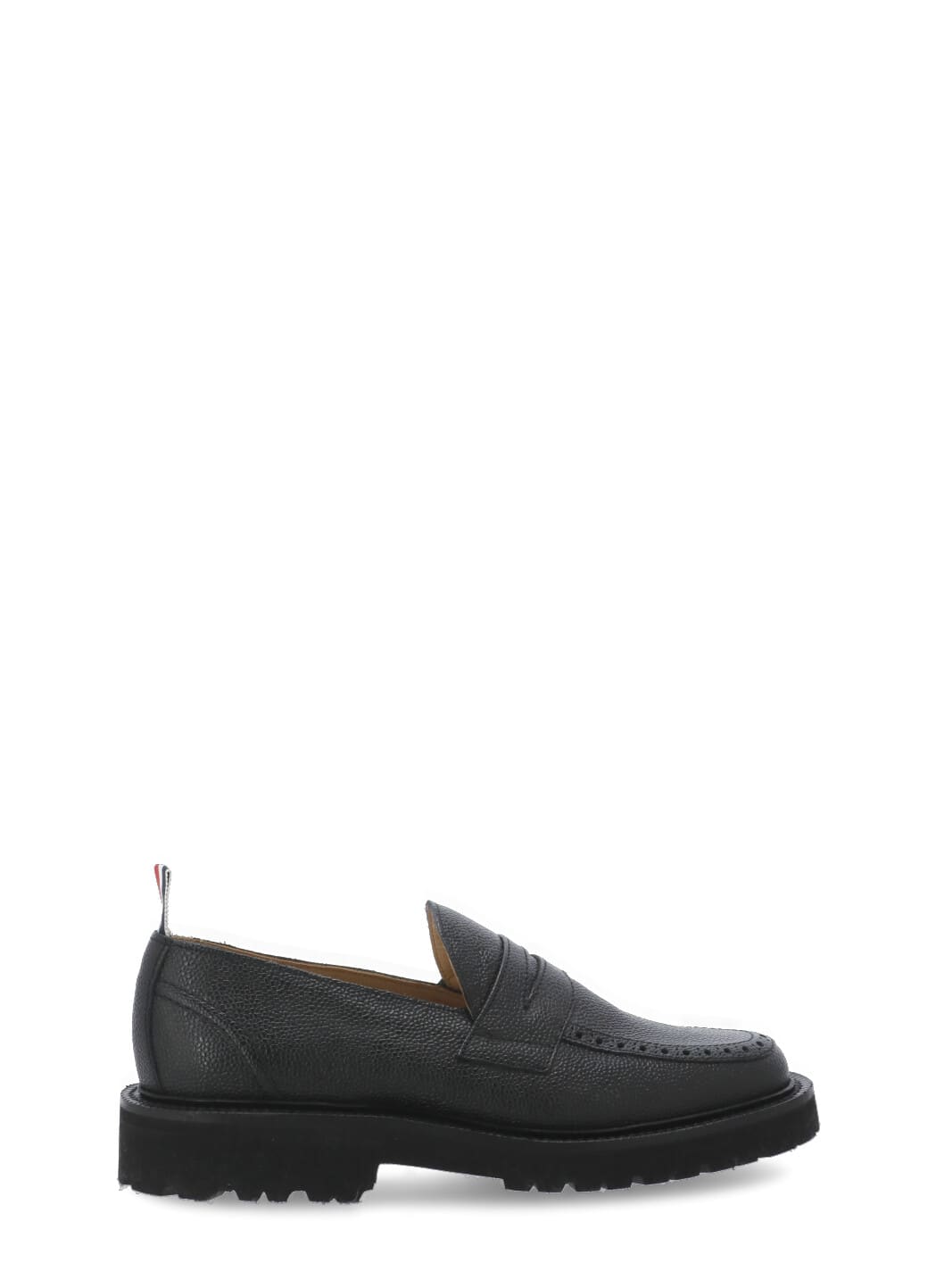 THOM BROWNE HAMMERED LEATHER MOCCASIN