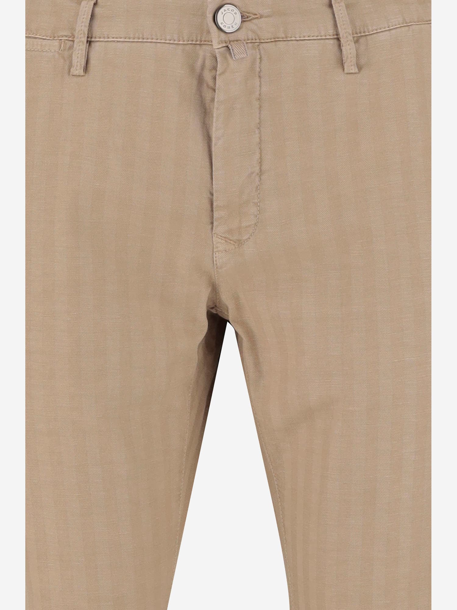 Jacob Cohen Stretch Cotton Blend Pants In Beige
