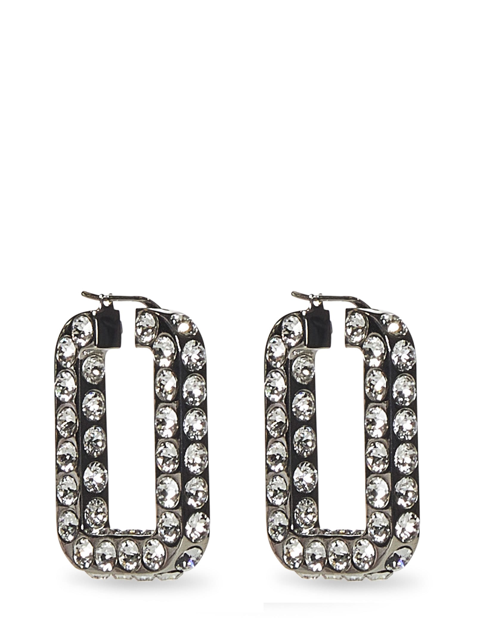Shop Amina Muaddi Charlotte Earrings In Silver