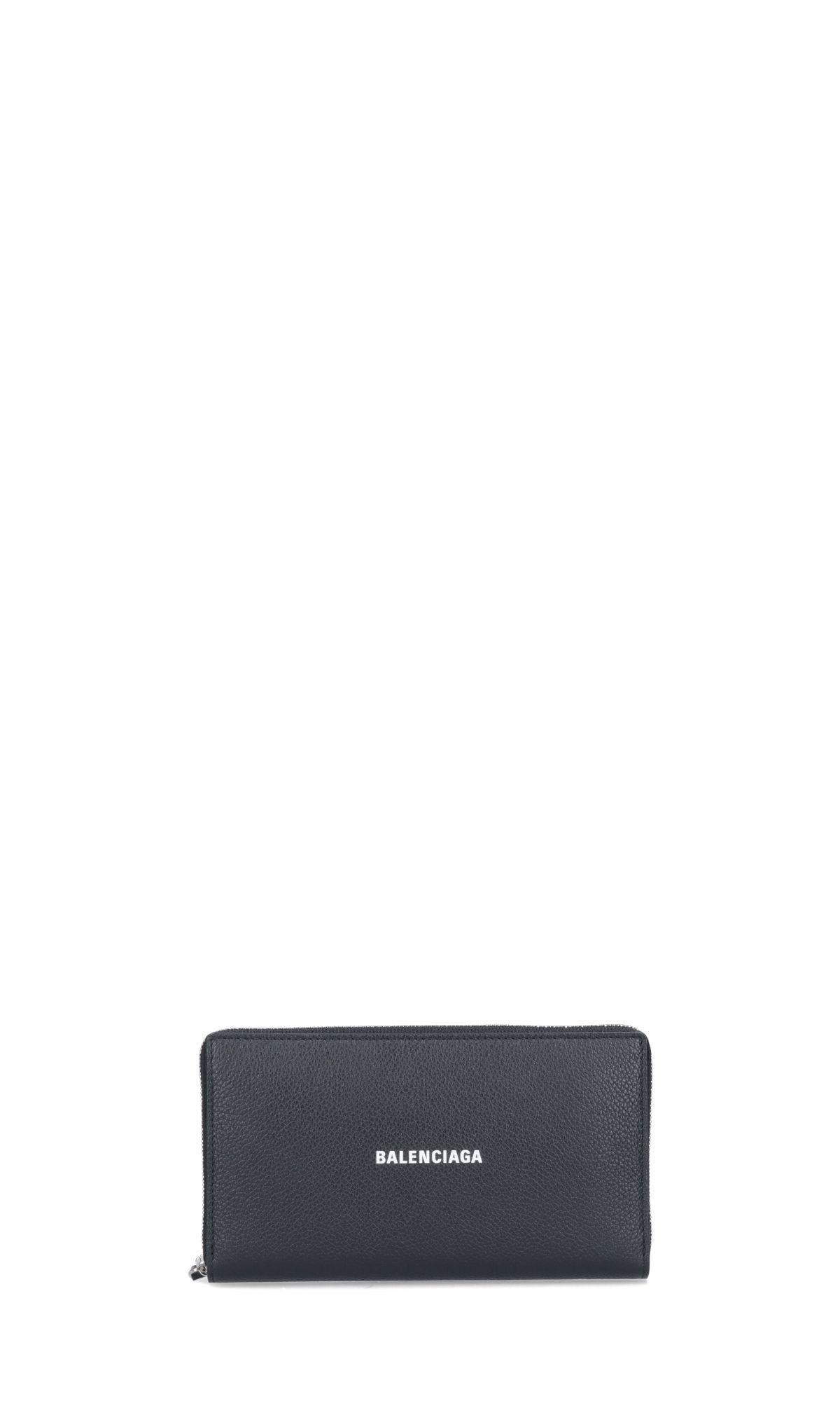 Balenciaga Logo Maxi Wallet In Black