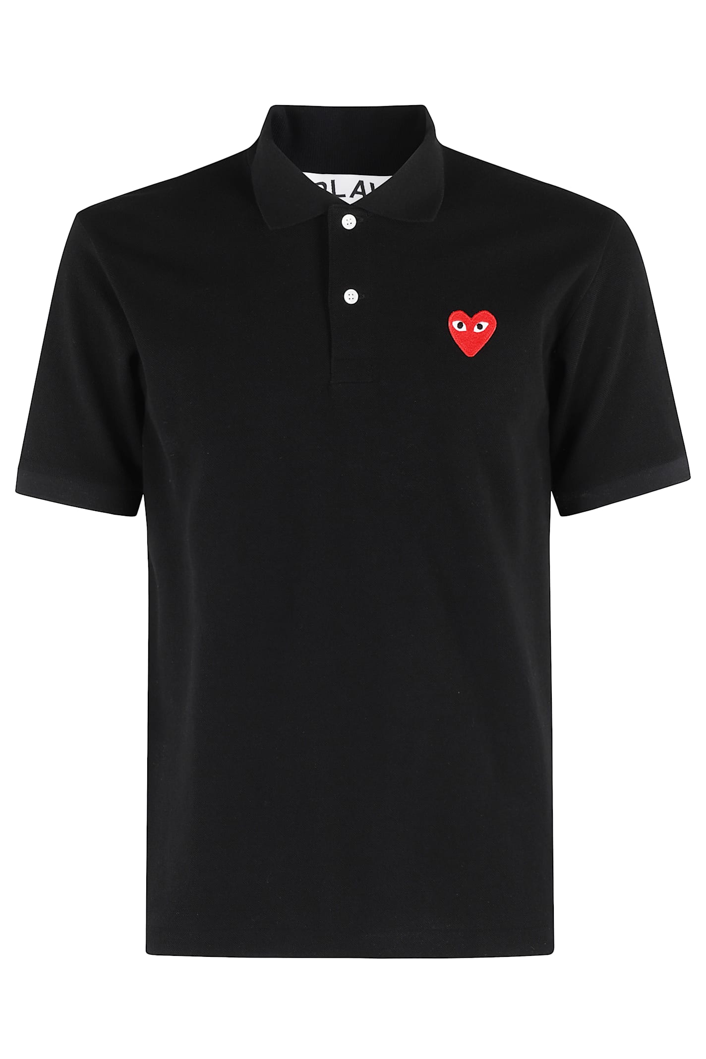 Comme Des Garçons Play Polo Shirt With Ribbed Collar And Straight Hem